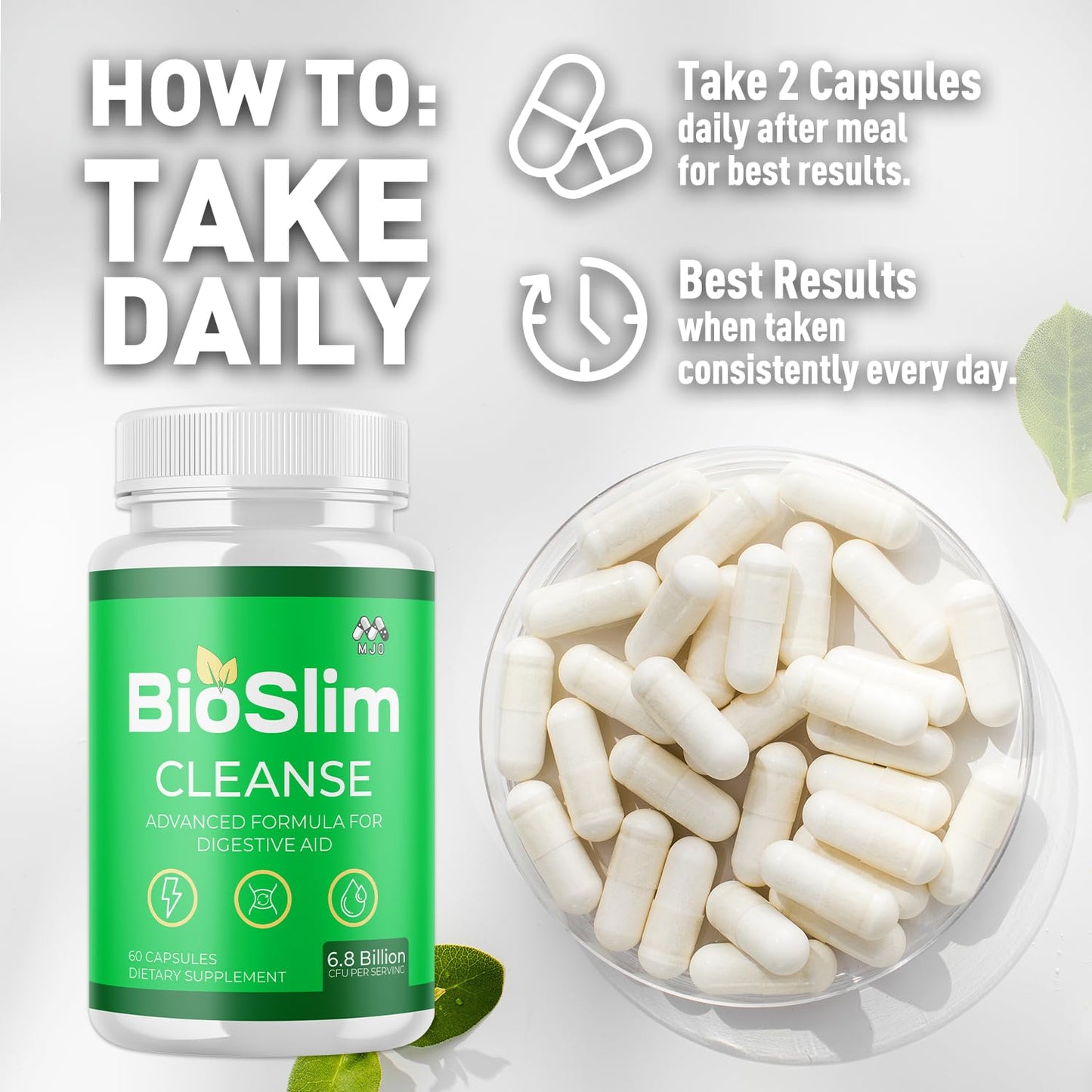 MJO Bioslim Cleanse Capsules, 300 Capsules