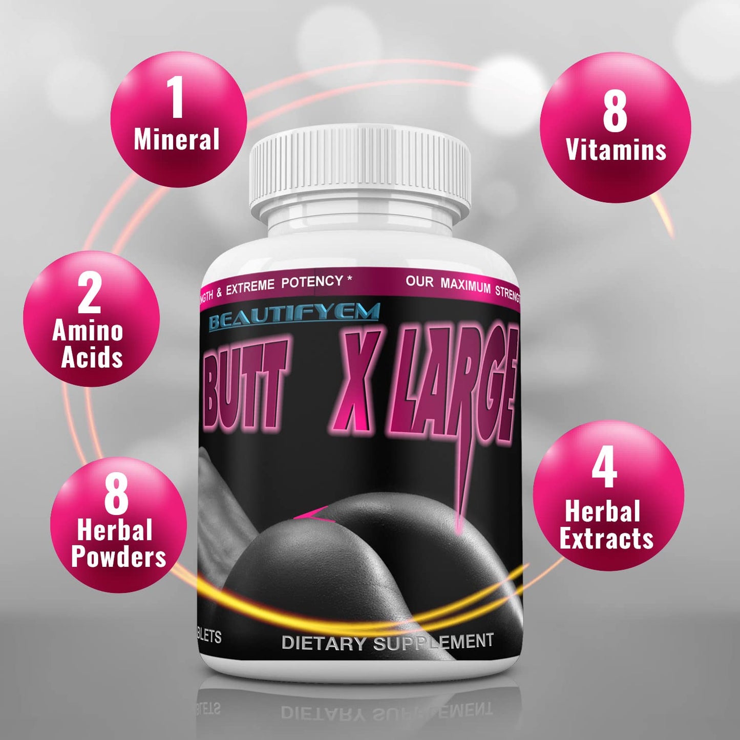 BEAUTIFYEM Butt Enlargement Booty Enhancement Capsule 60 Count