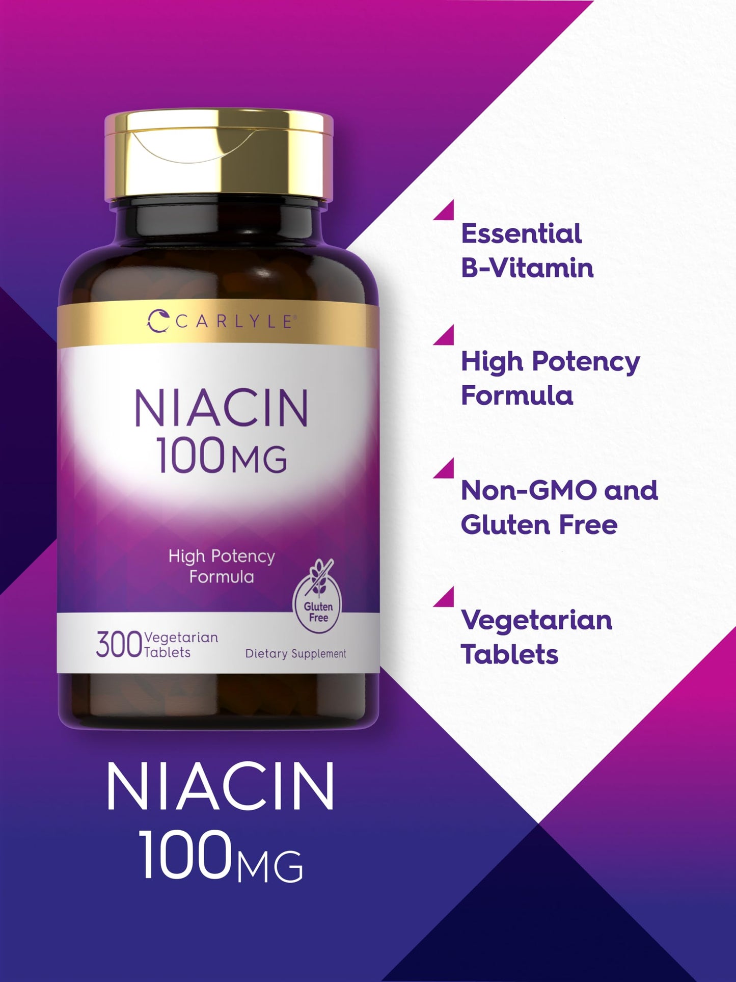 Carlyle Niacin 100mg Tablet, 300 Count