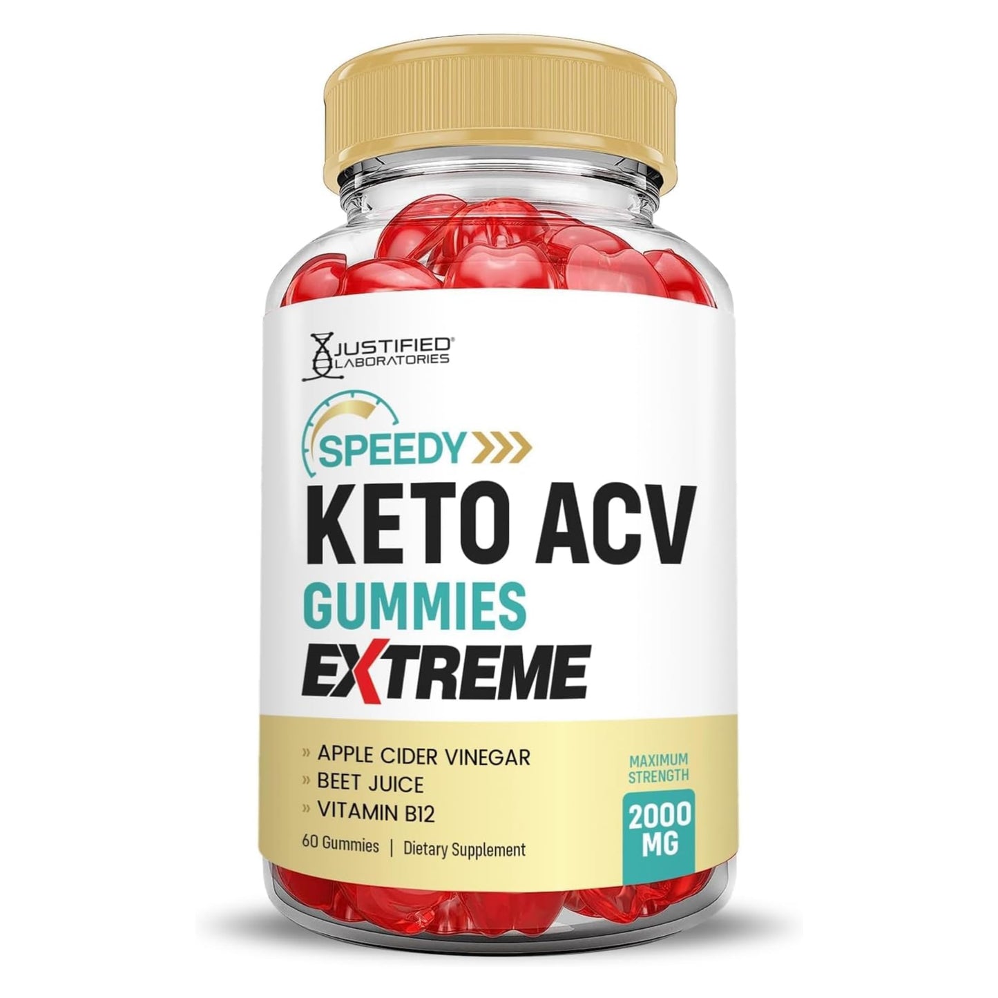 Justified Laboratories Speedy Keto ACV Gummies Extreme (2000 mg) - 60 Count