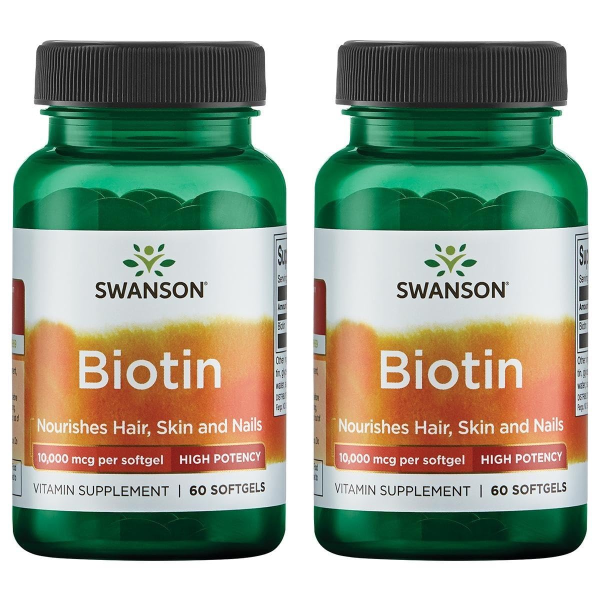 Swanson Premium Brand Biotin - High Potency 10,000 mcg Softgels, 120 Count