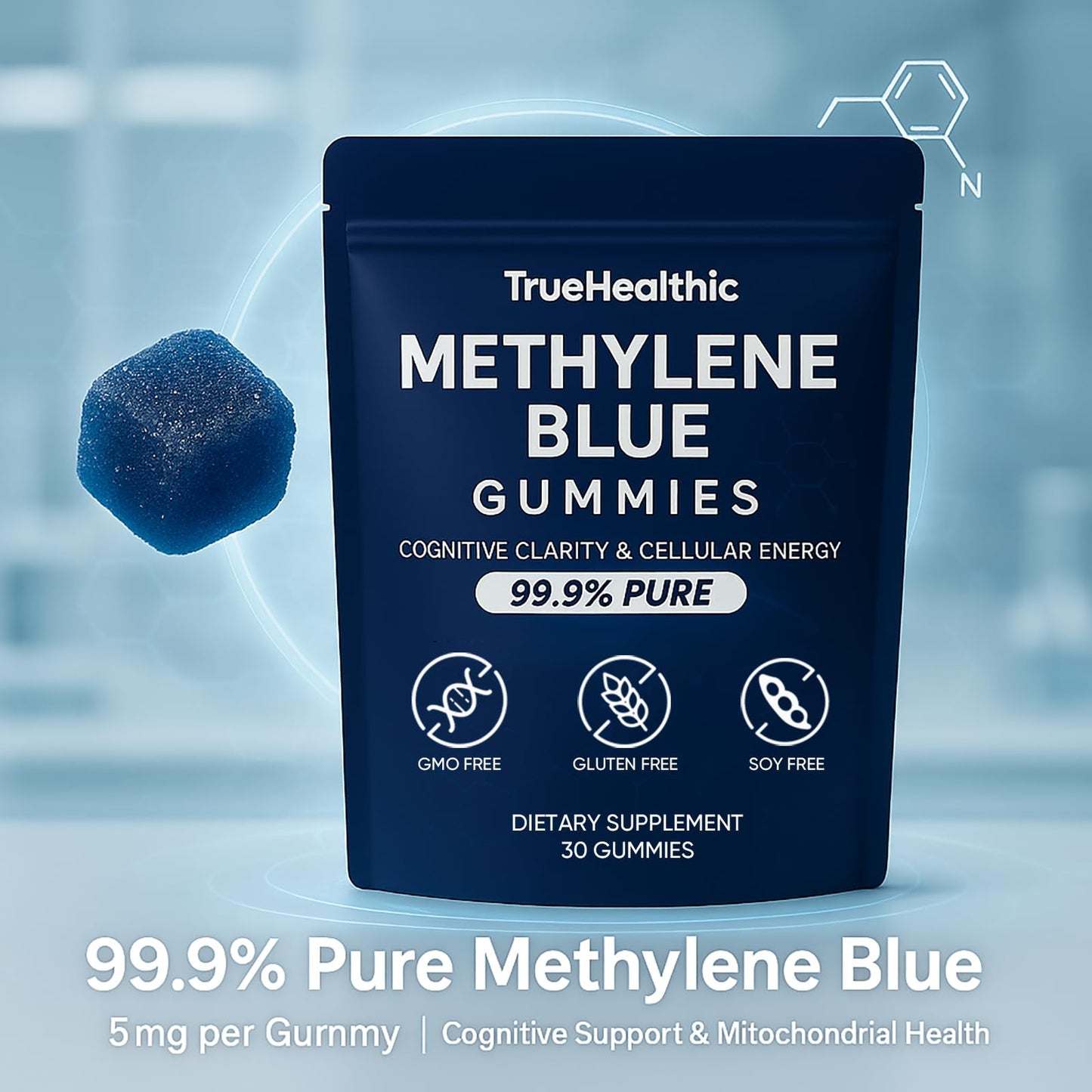 TRUEHEALTHIC Methylene Blue Gummies, 30 Gummies