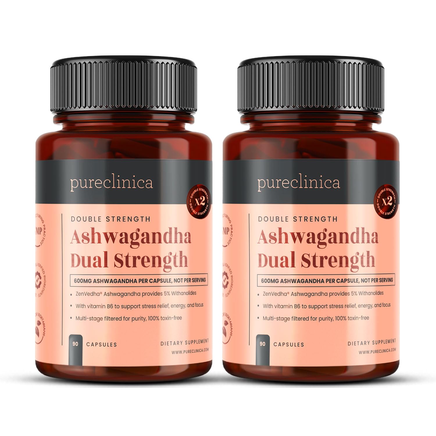 pureclinica ZenVedha Ashwagandha 600mg (20:1 Root Extract) – 180 Tablets