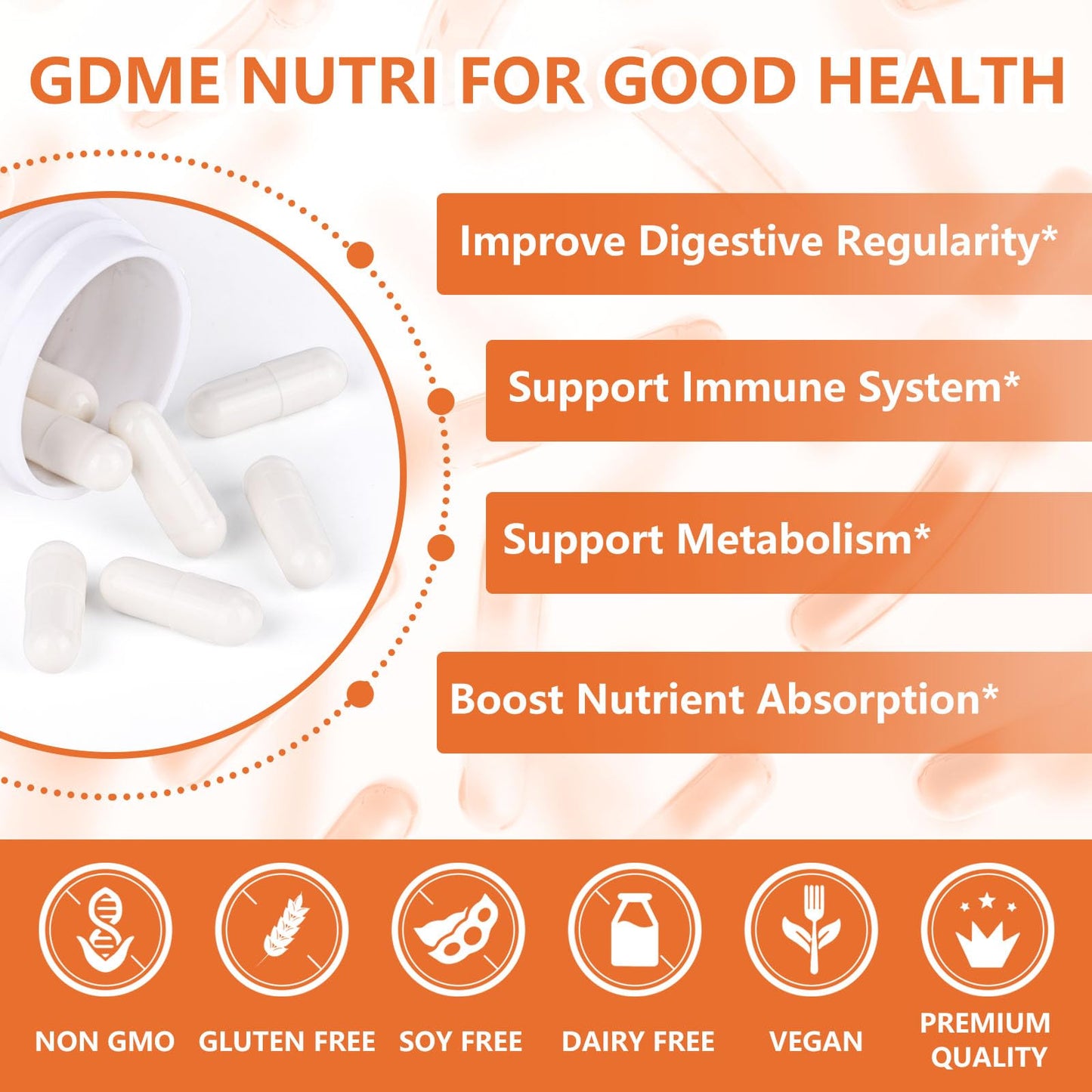 GDMENUTRI Probiotic Capsules, 180 Billion CFU, 18 Strains, 90 Count