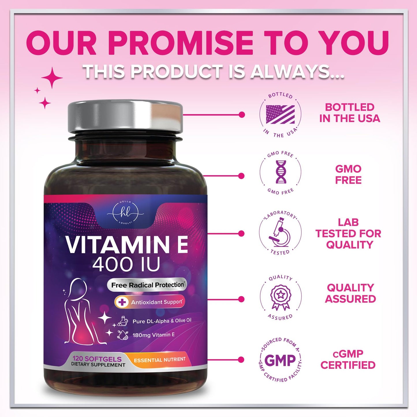 Hello Lovely! Vitamin E Softgels 120 Count