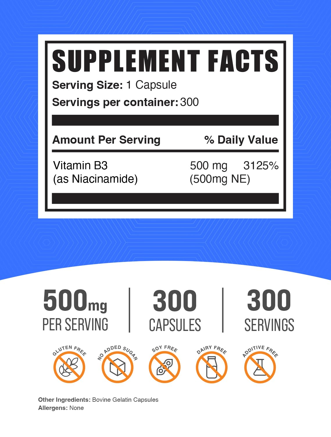 BulkSupplements Niacinamide Capsules 240 Count