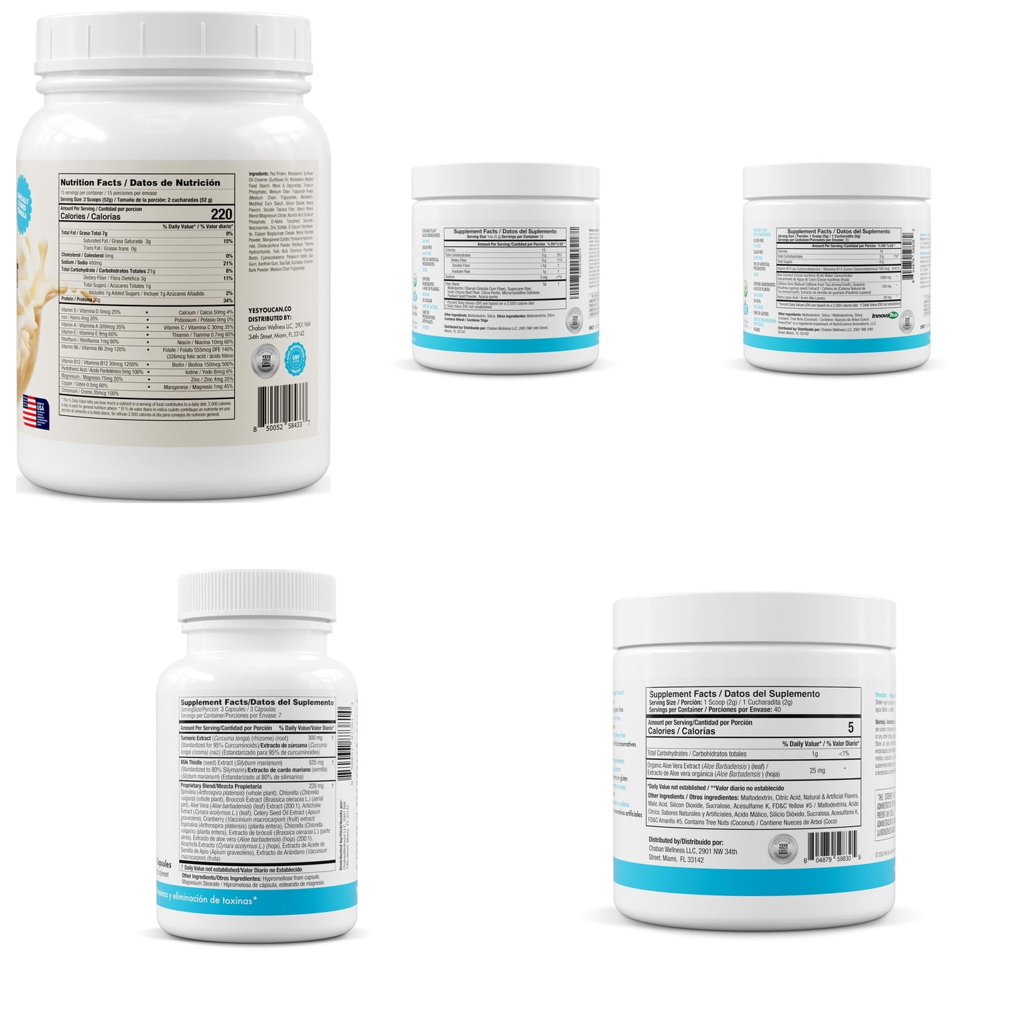 Yes You Can! Detox Plus Fiber Kit Vanilla Pineapple Aloe Powder 36.33