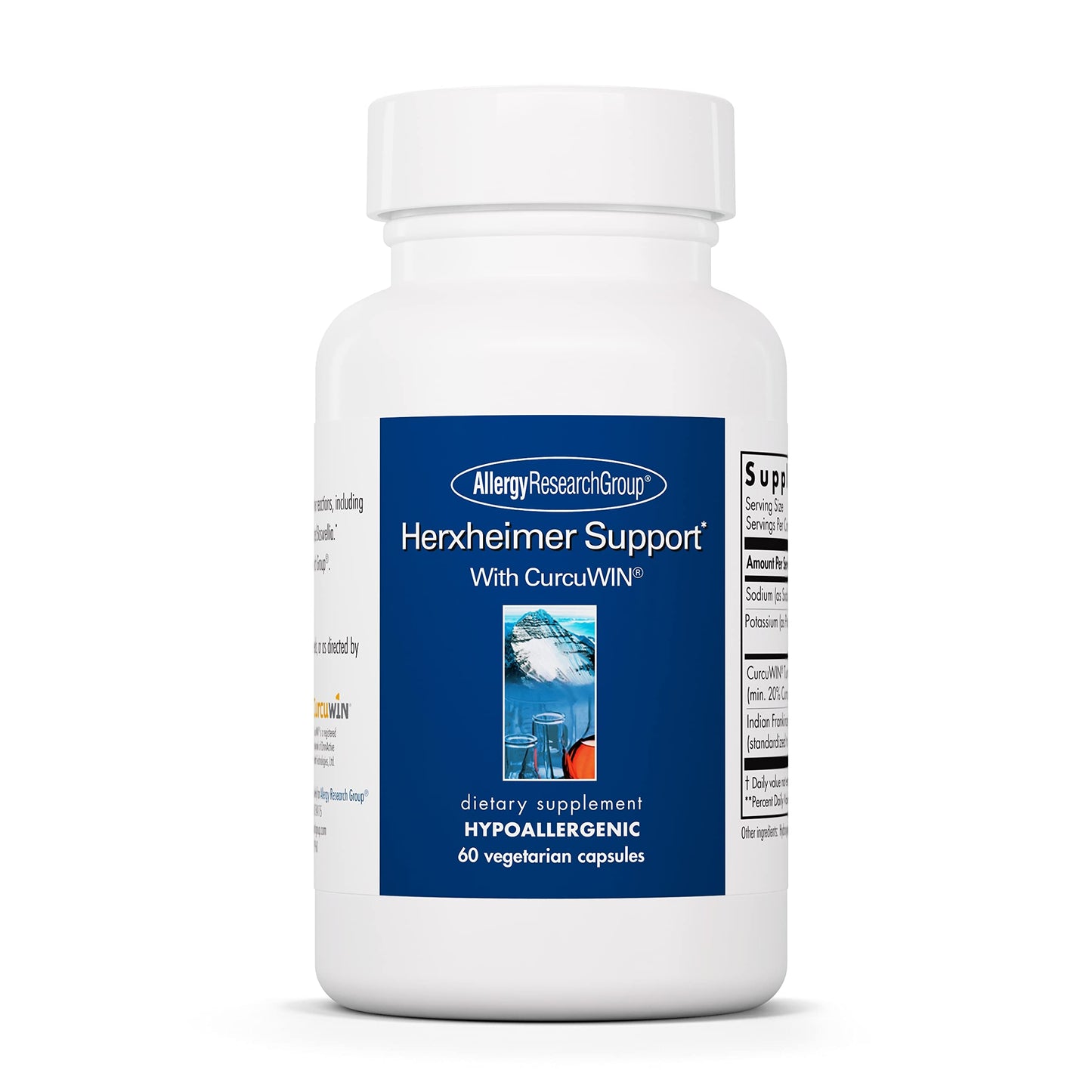 Allergy Research Group Herxheimer Support - Turmeric Boswellia Supplement with CurcuWIN, Curcuminoids and Pure Boswellia Extract for Women & Men, Detox and Cleanse Support Capsules, 60 Count