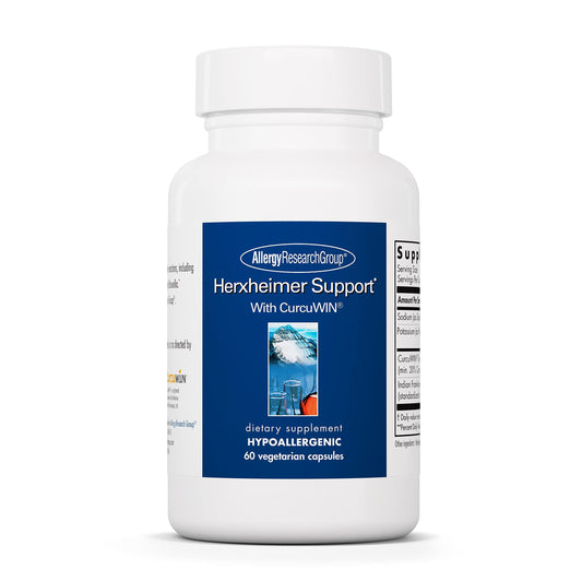 Allergy Research Group Herxheimer Support - Turmeric Boswellia Supplement with CurcuWIN, Curcuminoids and Pure Boswellia Extract for Women & Men, Detox and Cleanse Support Capsules, 60 Count