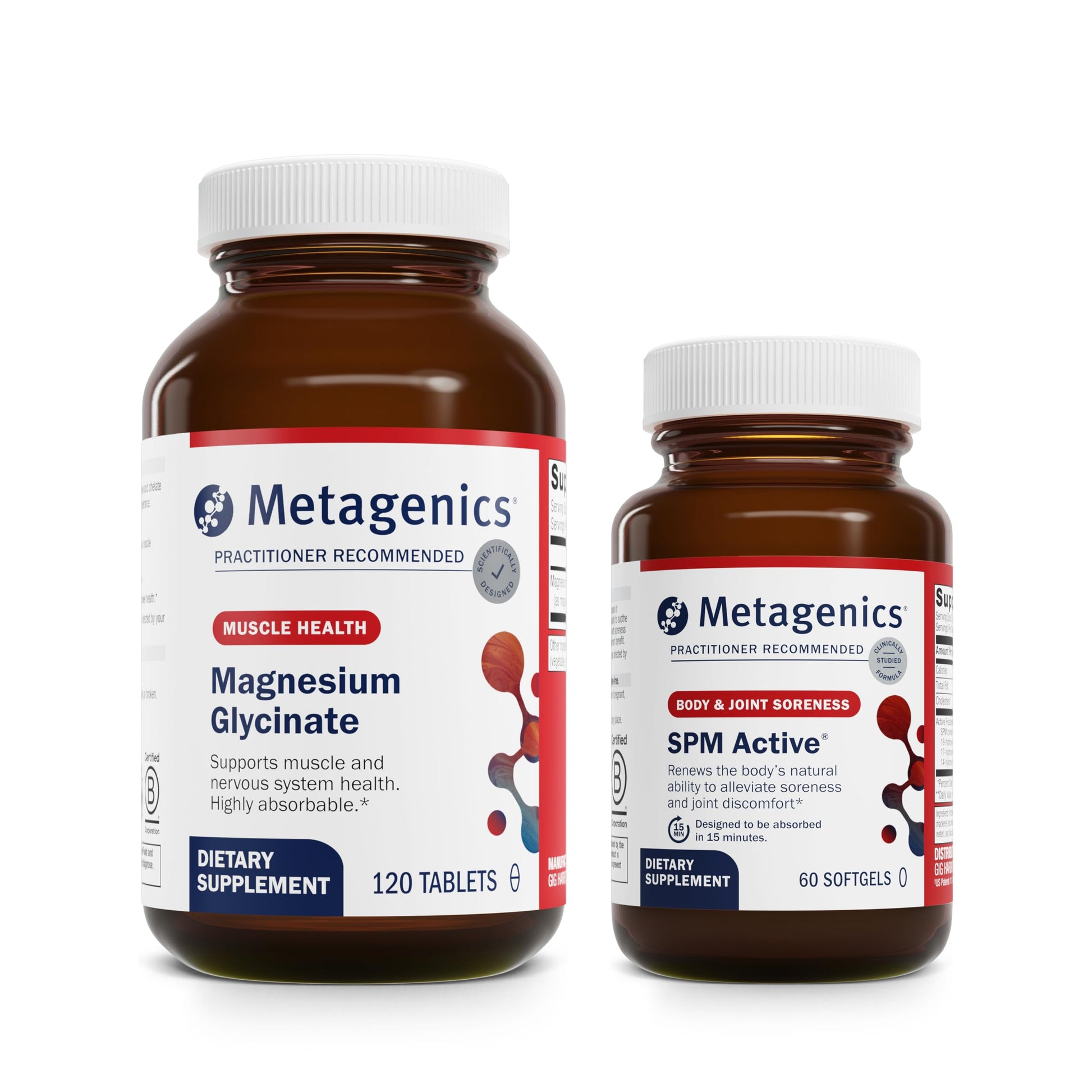 Metagenics Relief Duo Magnesium Glycinate & SPM Active Tablets & Softgels, 180 Count