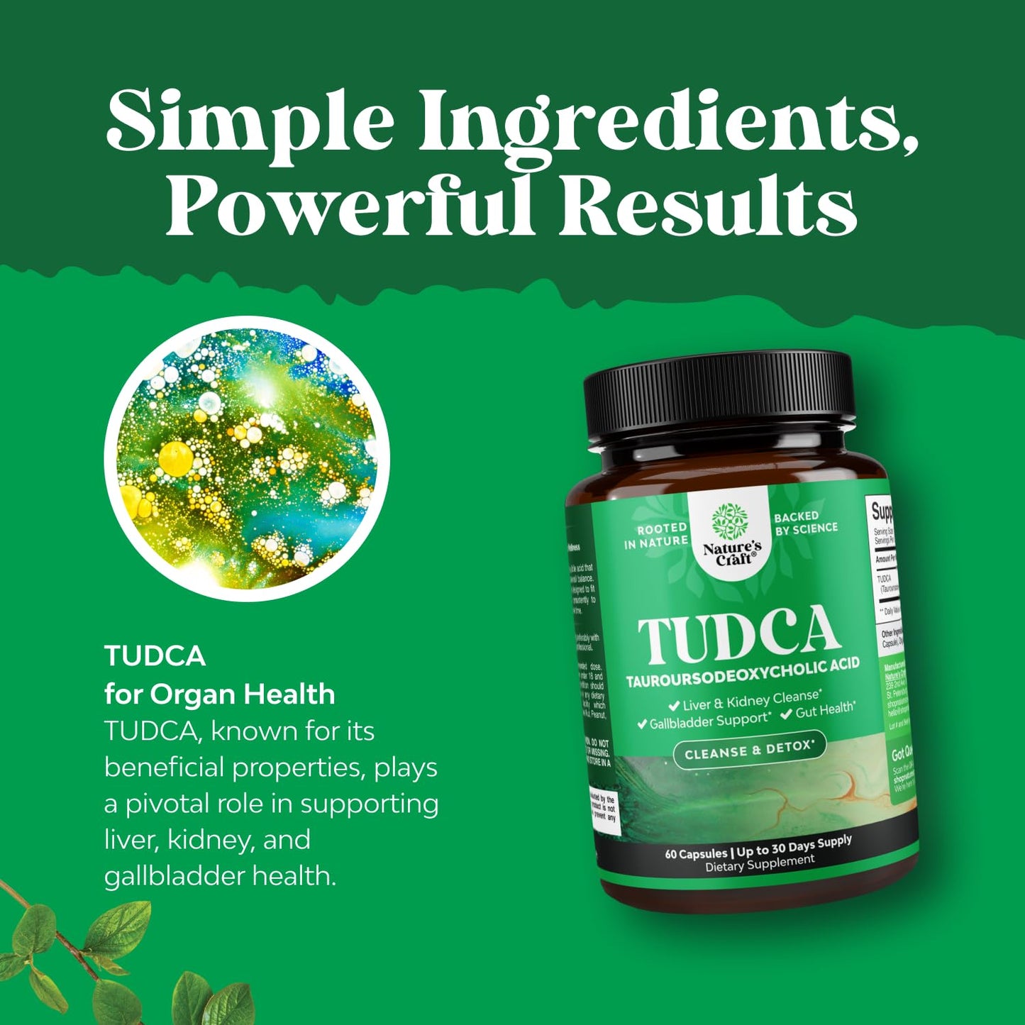 Natures Craft TUDCA Capsule 500mg, 60 Count
