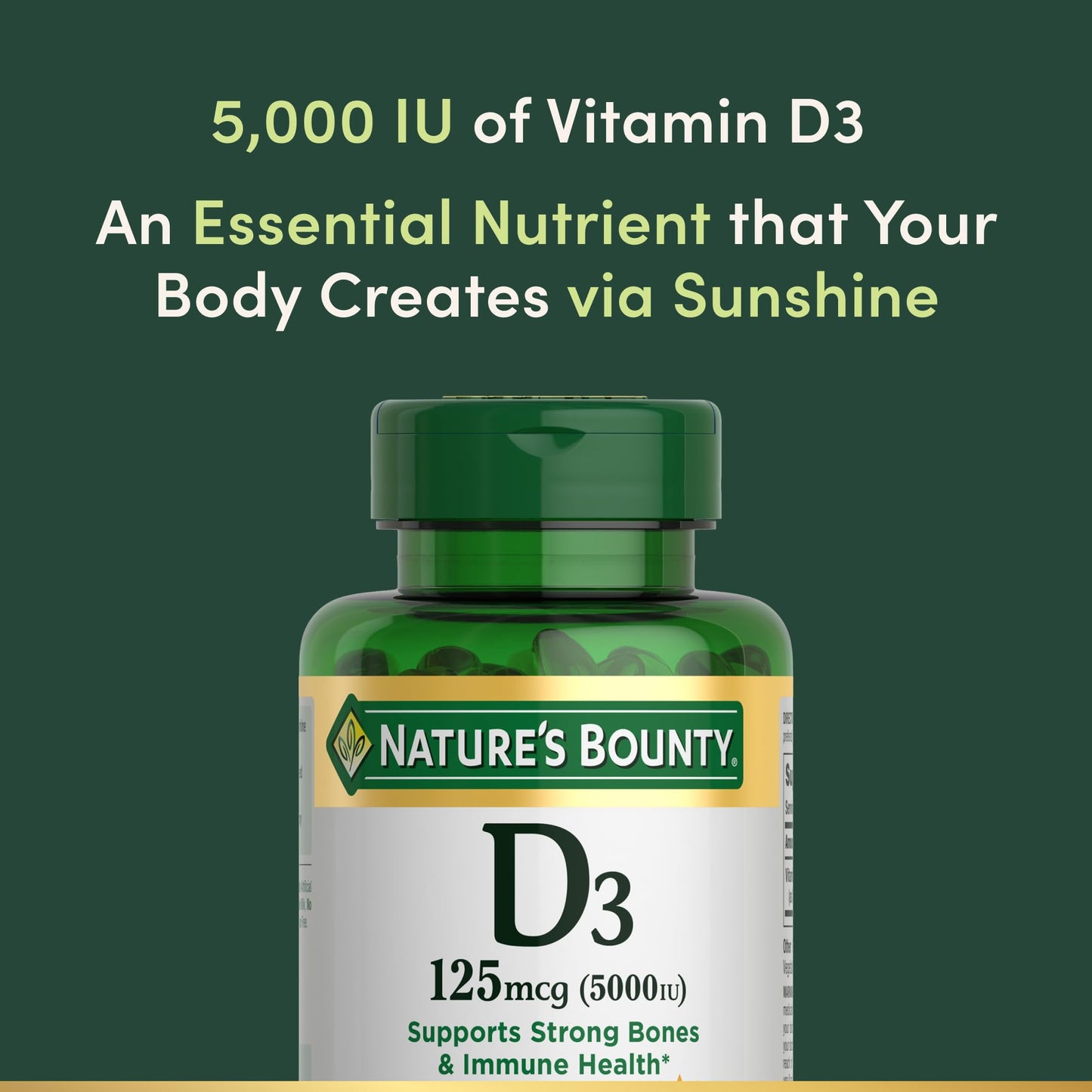 Nature's Bounty Vitamin D3 5000 IU Softgels 240 Count