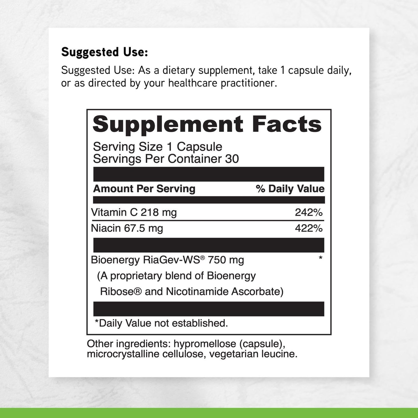 DAVINCI NAD+ Activate NAD Supplement with Vitamin C & Niacin Capsules, 30 Count
