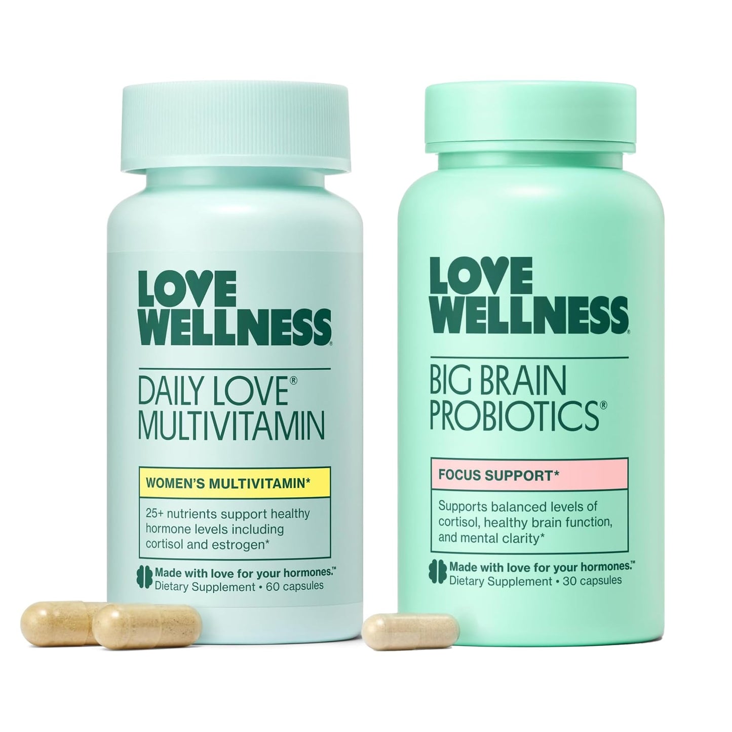 Love Wellness Daily Love Multivitamin & Big Brain Probiotics Capsule 30 Count