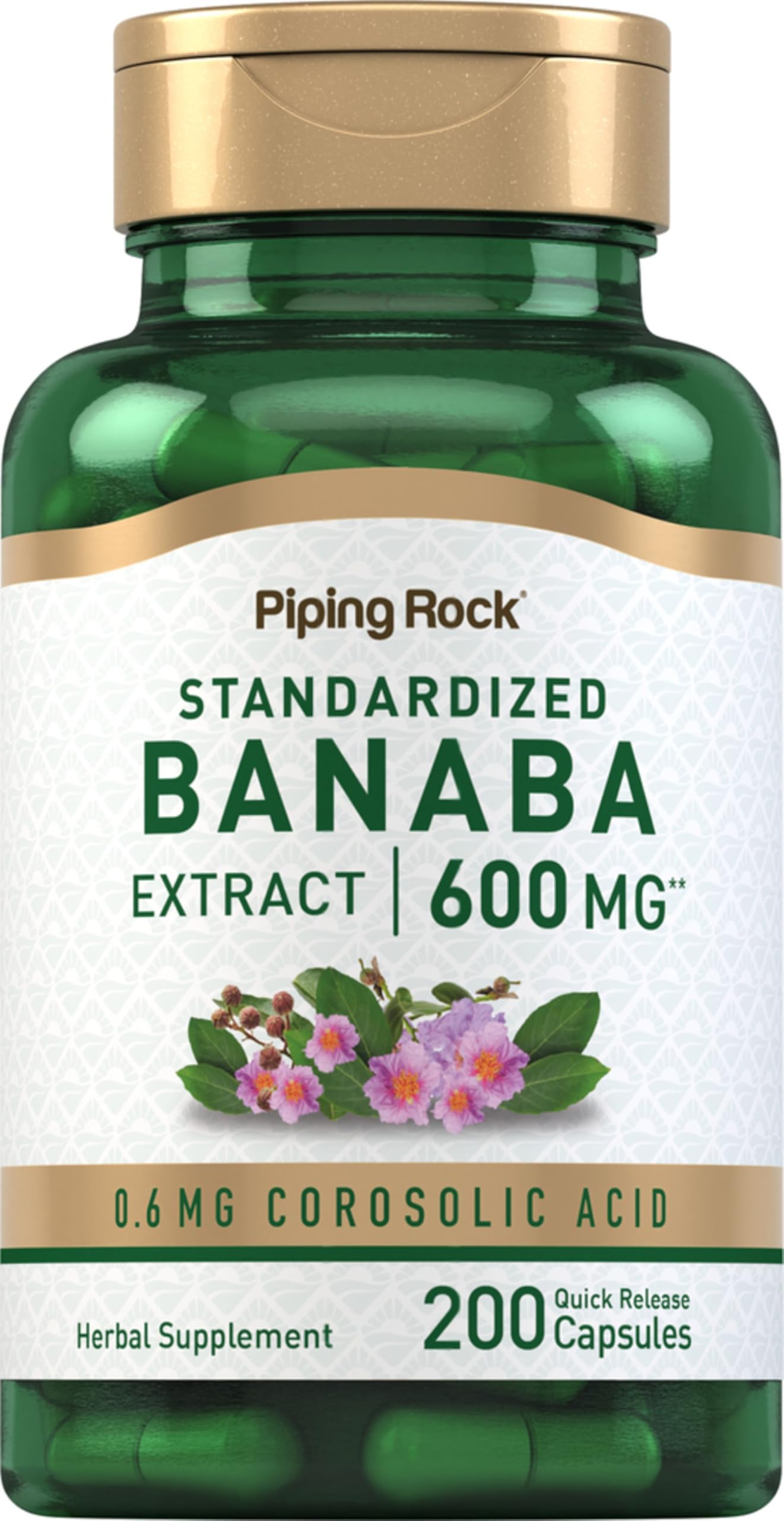 Piping Rock Banaba Leaf Extract Capsules 200 Count