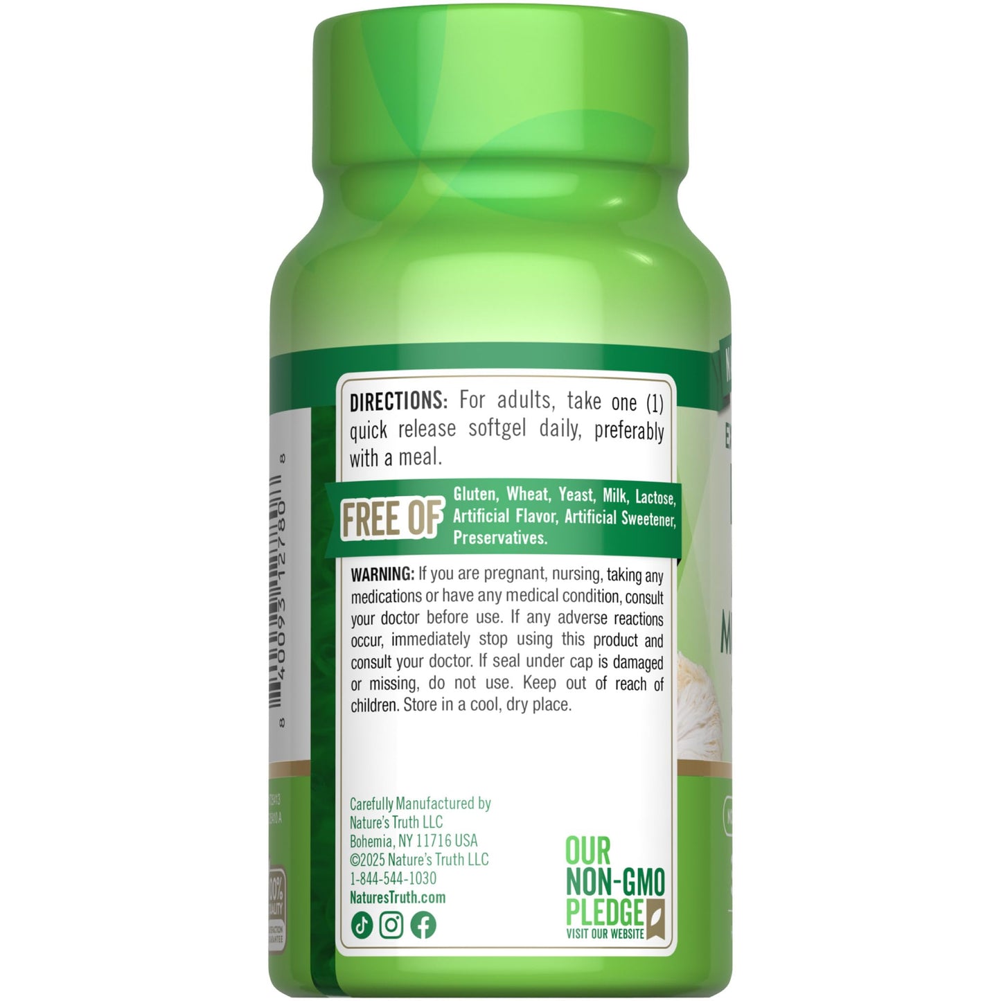 Nature's Truth Lions Mane Mushroom Softgels 30 Count