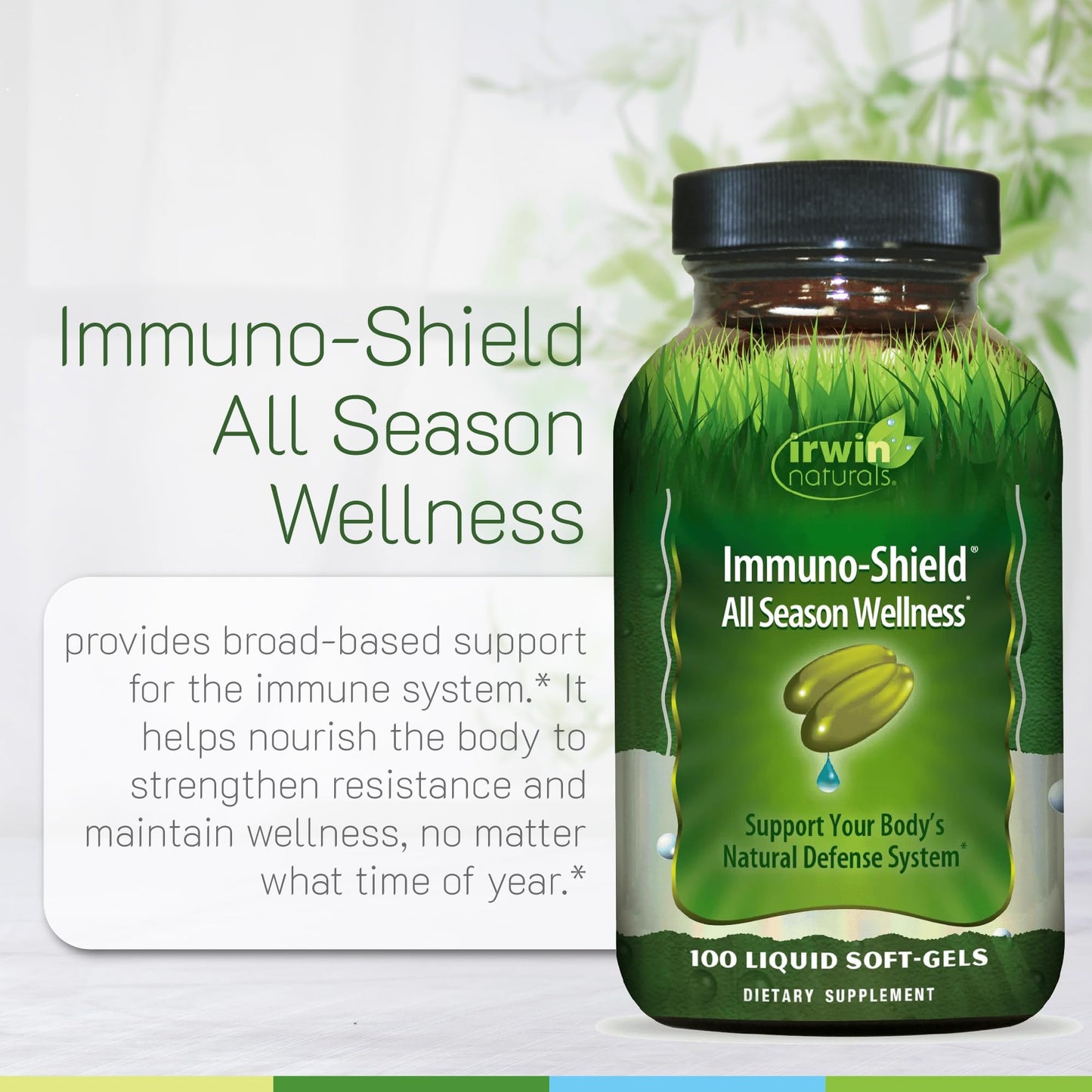 Irwin Naturals Immuno-Shield All Season Wellness for Body's Natural Defense System Softgels 2 Pack