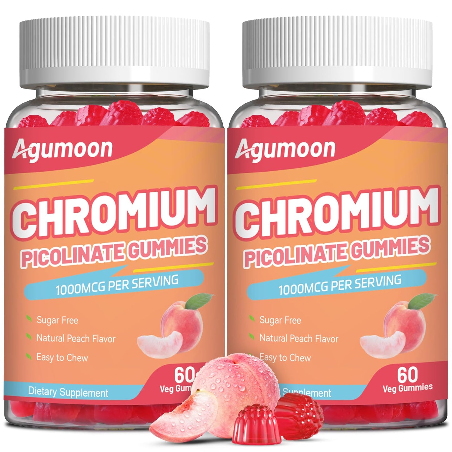 Agumoon Chromium Picolinate Gummies 1000 mcg, 120 Gummies