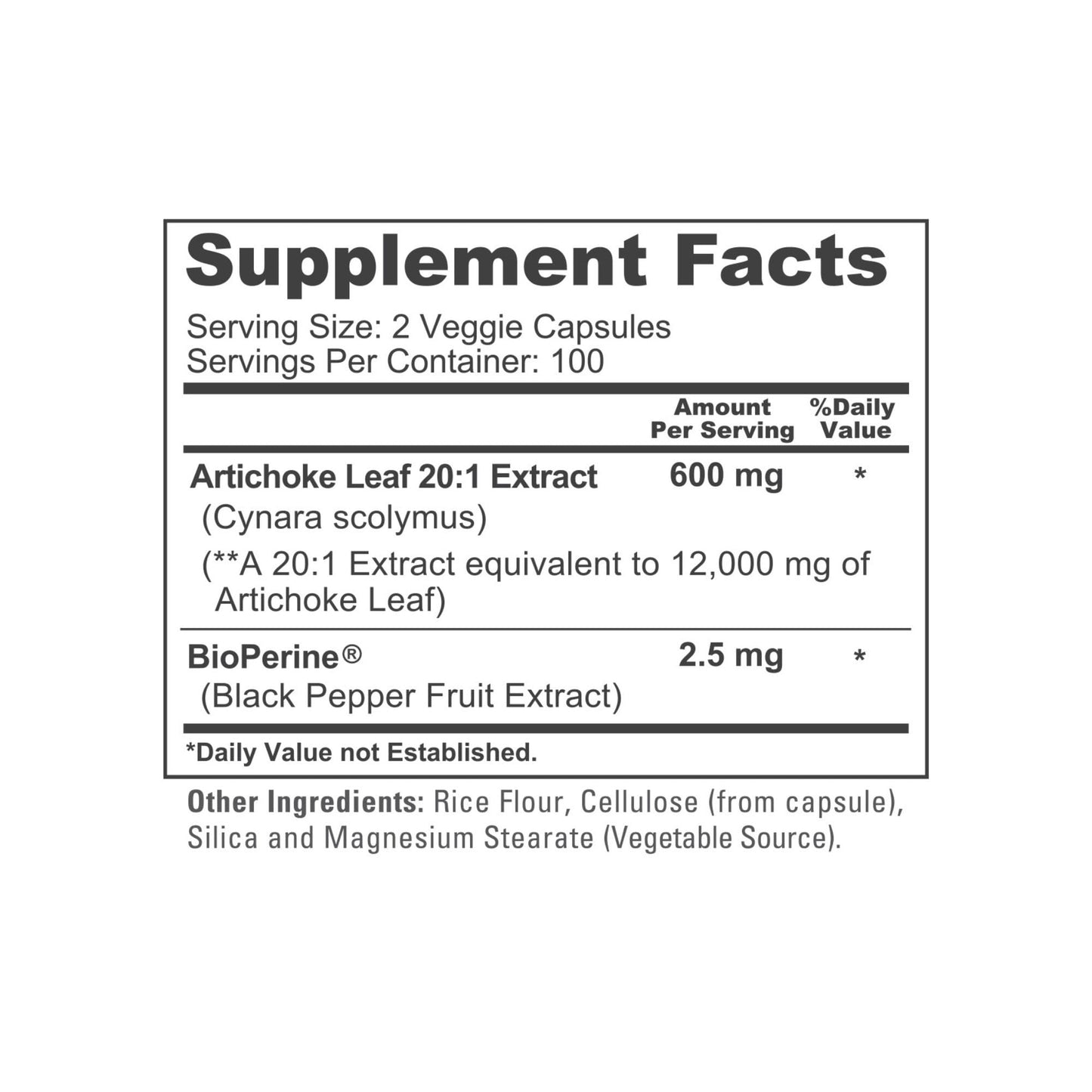 NusaPure Artichoke Capsules, 200 Count