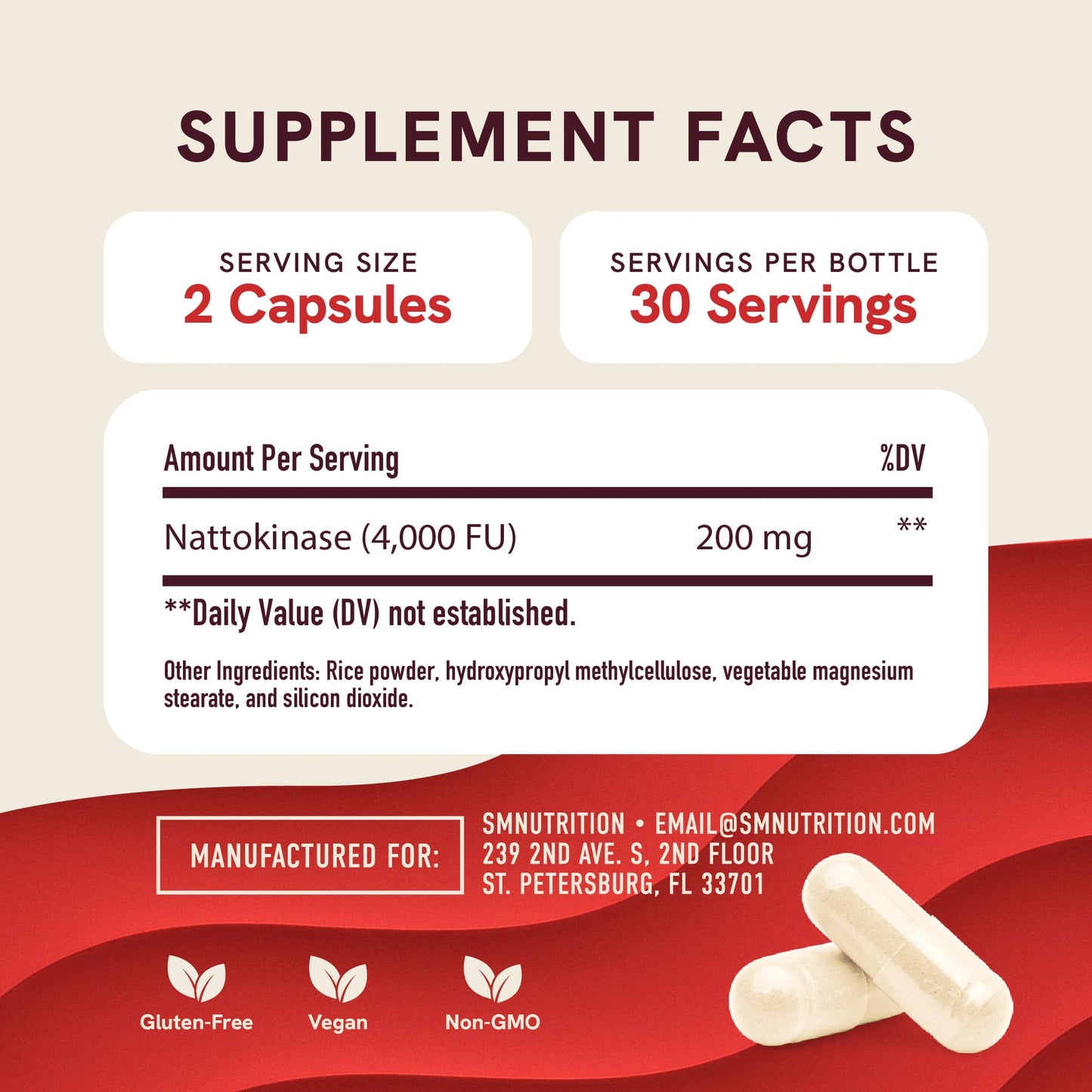 SMNutrition Nattokinase Supplement 4000 FU Capsule, 60 Capsules