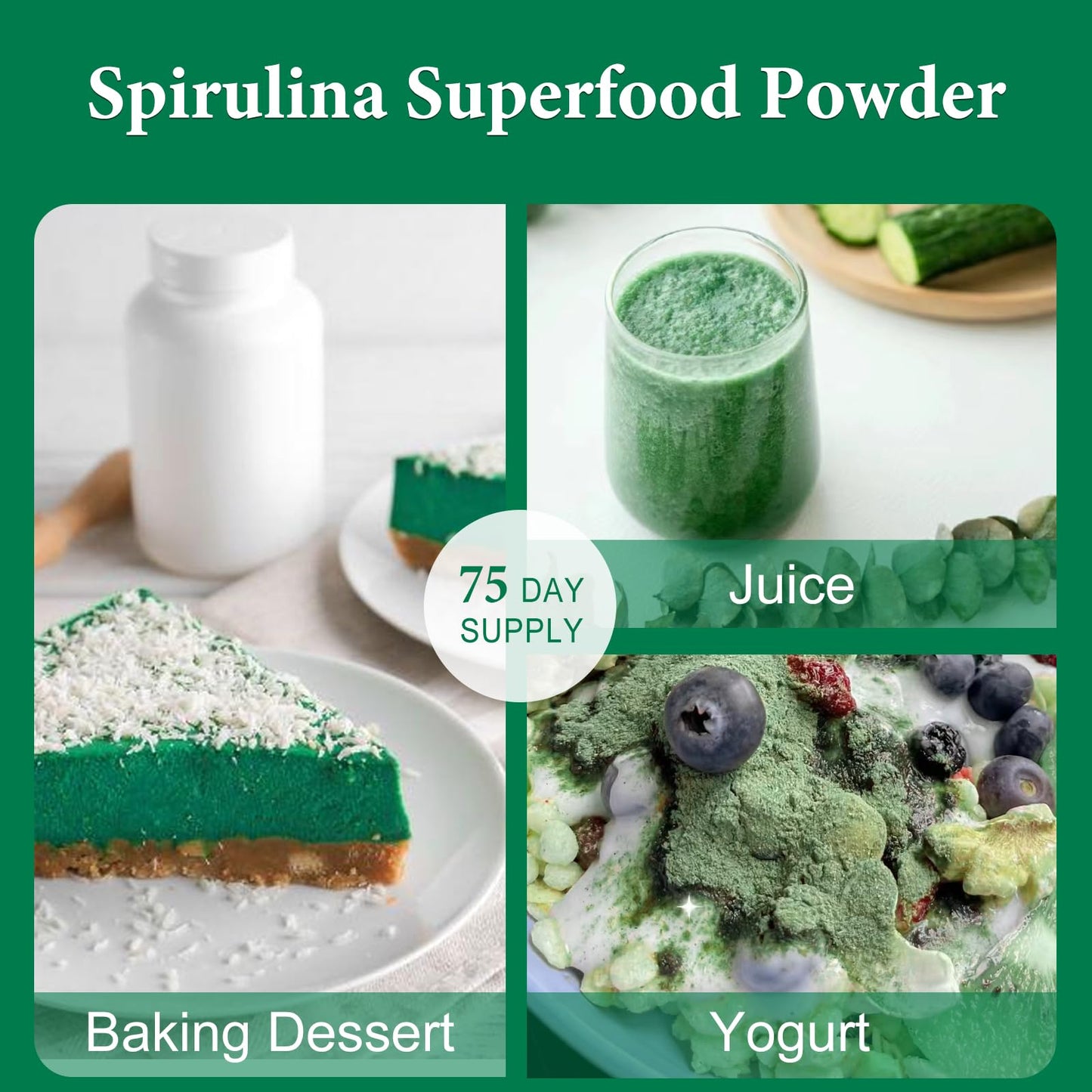 VELOTO USDA Organic Spirulina Powder, 8 oz