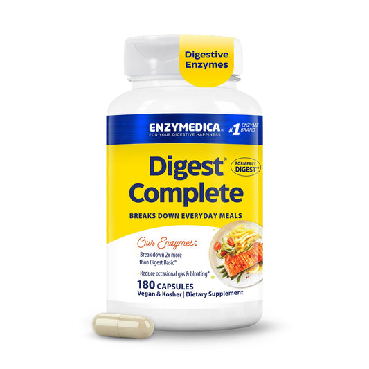 Enzymedica Digest Complete Digestive Enzyme Supplement Capsules, 180 Count