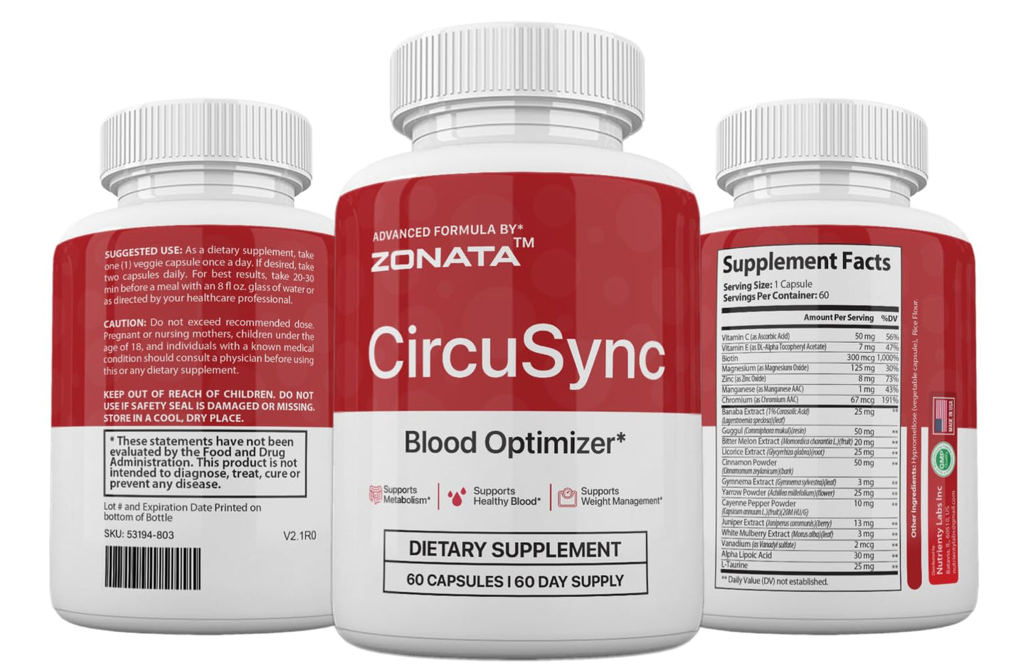 Zonata CircuSync Capsules, 60 Capsules