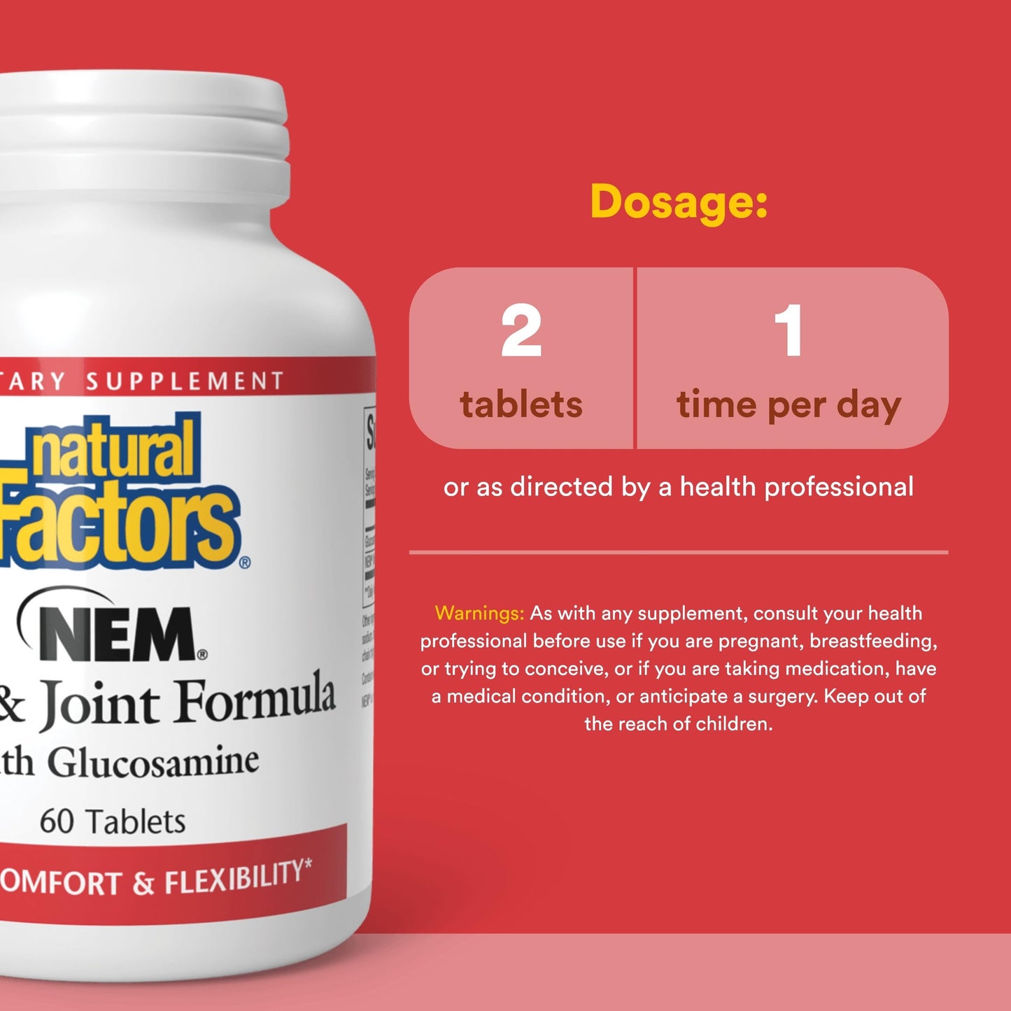 Natural Factors NEM Knee & Joint Formula 60 Tablets