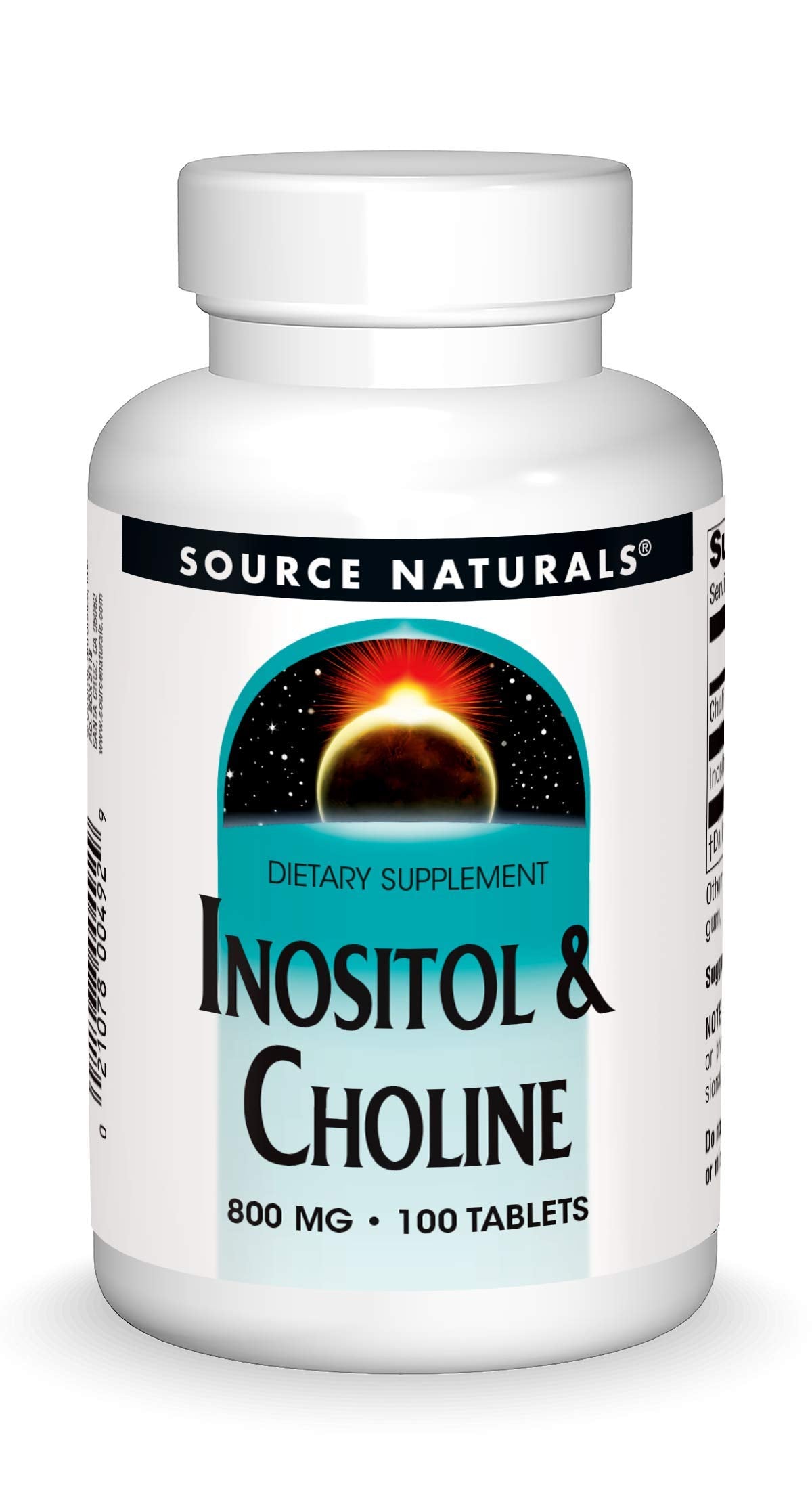 Source Naturals Inositol & Choline 800 mg Supports Healthy Nerve Function Tablets, 100 Count