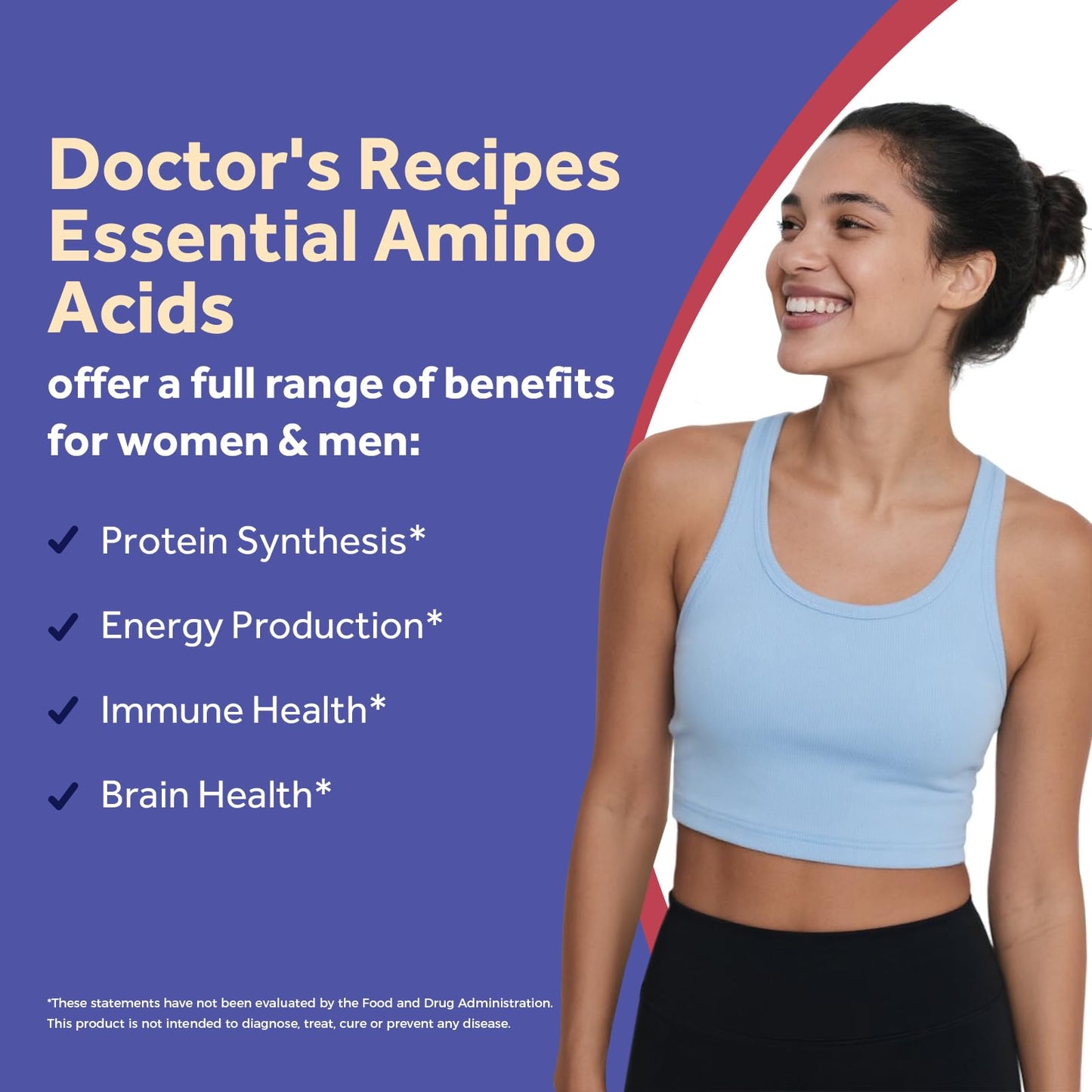 Doctor's Recipes Essential Amino Acids Supplement, All 9 Essential Amino Acids (EAA), BCAA 2:1:1, 240 Capsules
