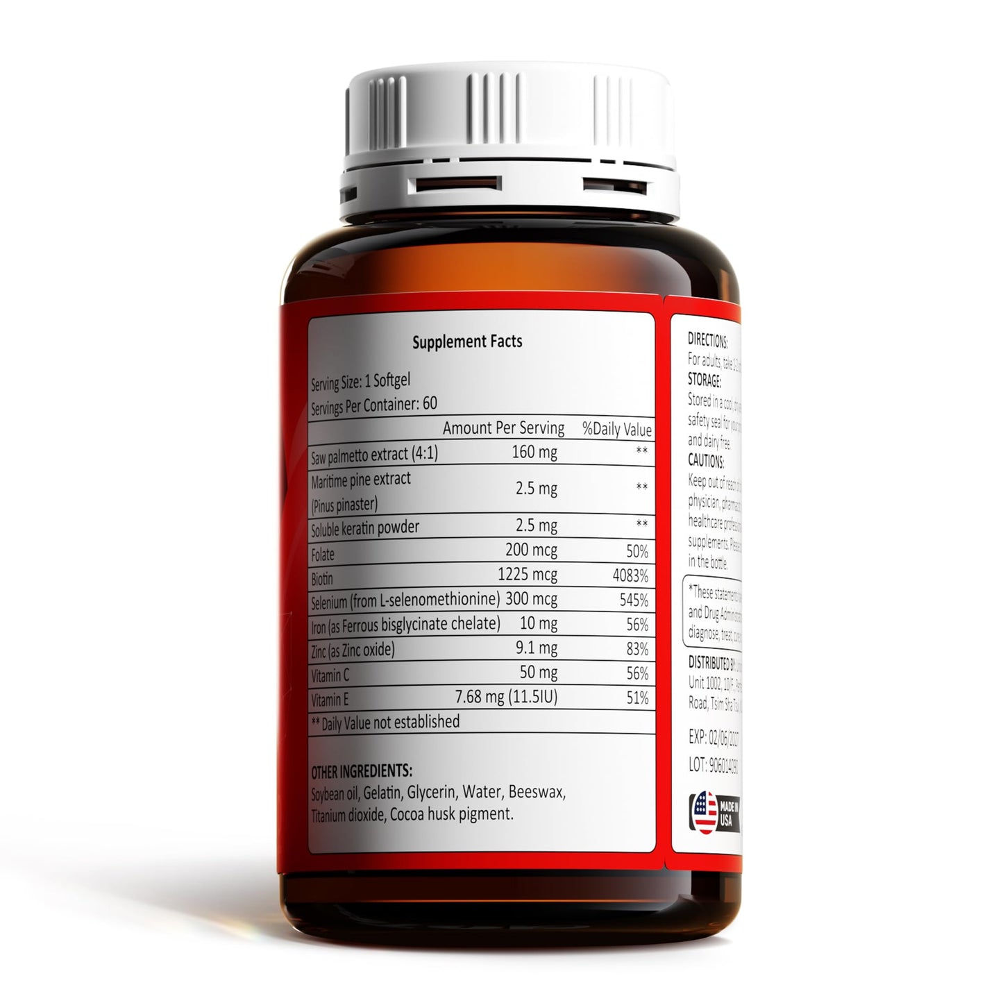 NiceTop Hair Growth Supplement Softgel 60 Count