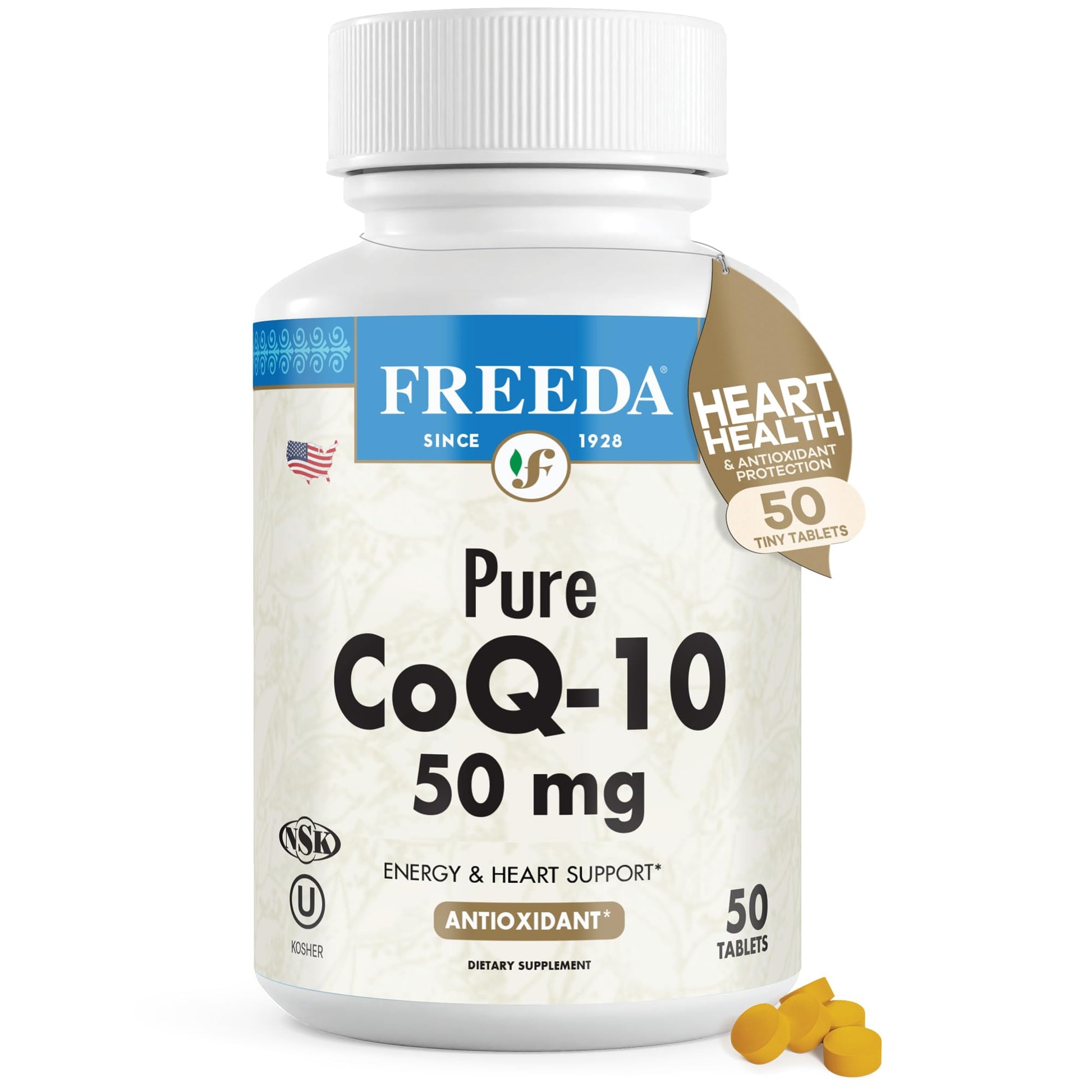 FREEDA CoQ10 50mg Tablet, 50 Count