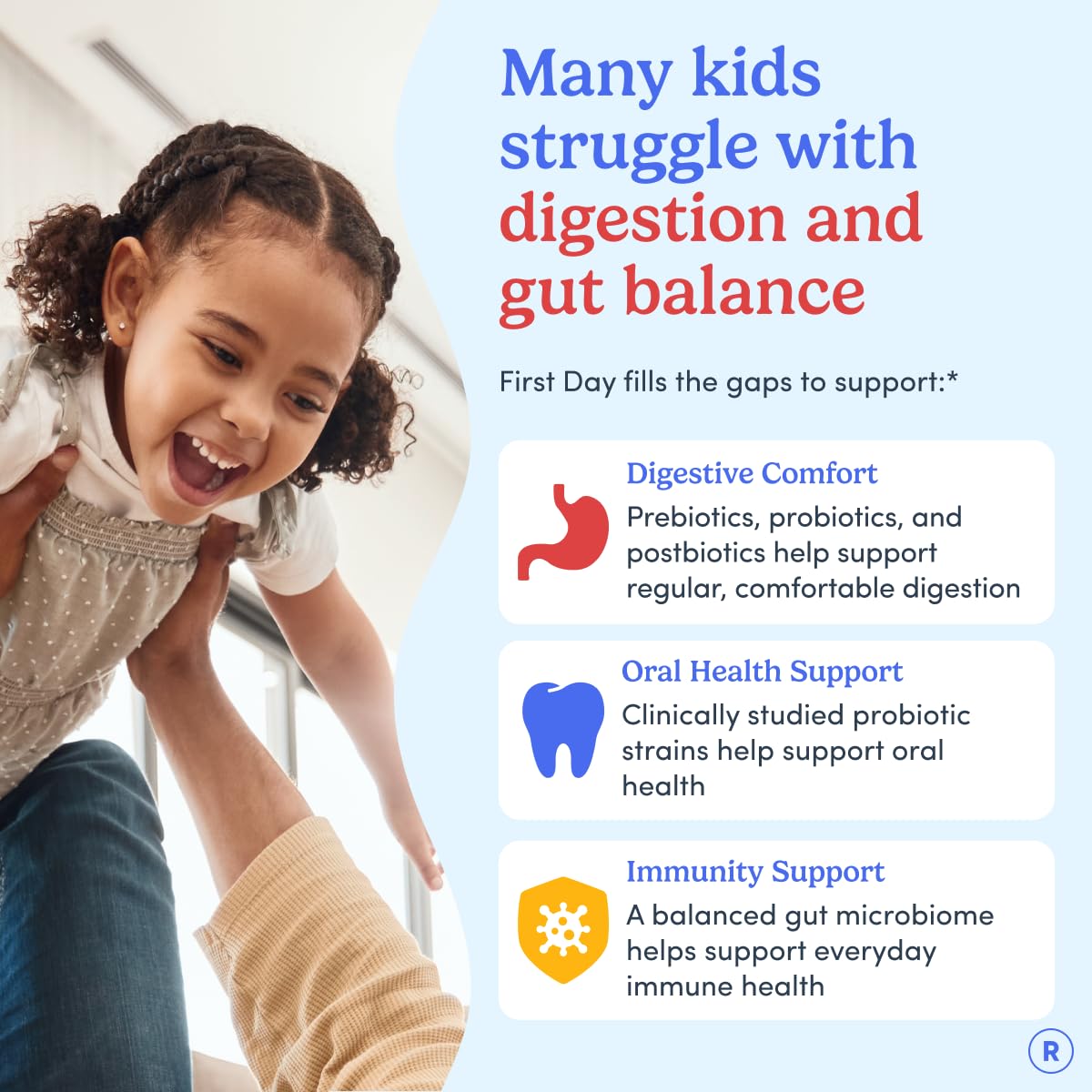 FIRST DAY Kids Probiotic Gummies 60 Count