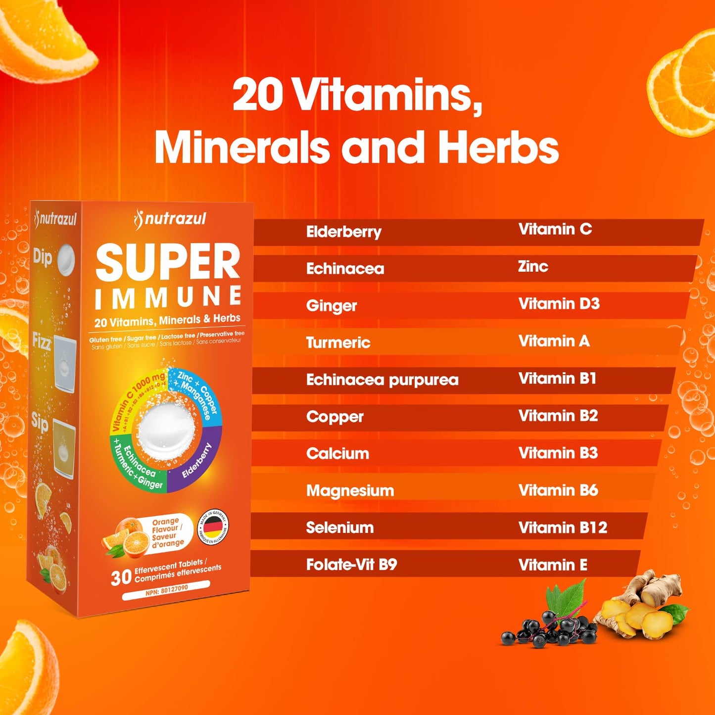 Nutrazul Super Immune Effervescent Tablets 30 Count