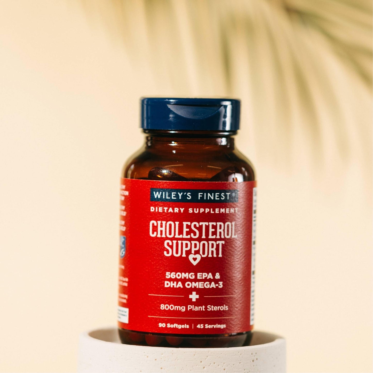 Wiley's Finest Wild Alaskan Fish Oil Cholesterol Support - Heart Health Supplement, 560mg Omega-3s, Softgels 90