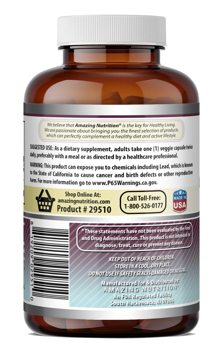 Amazing Nutrition Marshmallow Root Supplement 480 Mg 100 Capsules