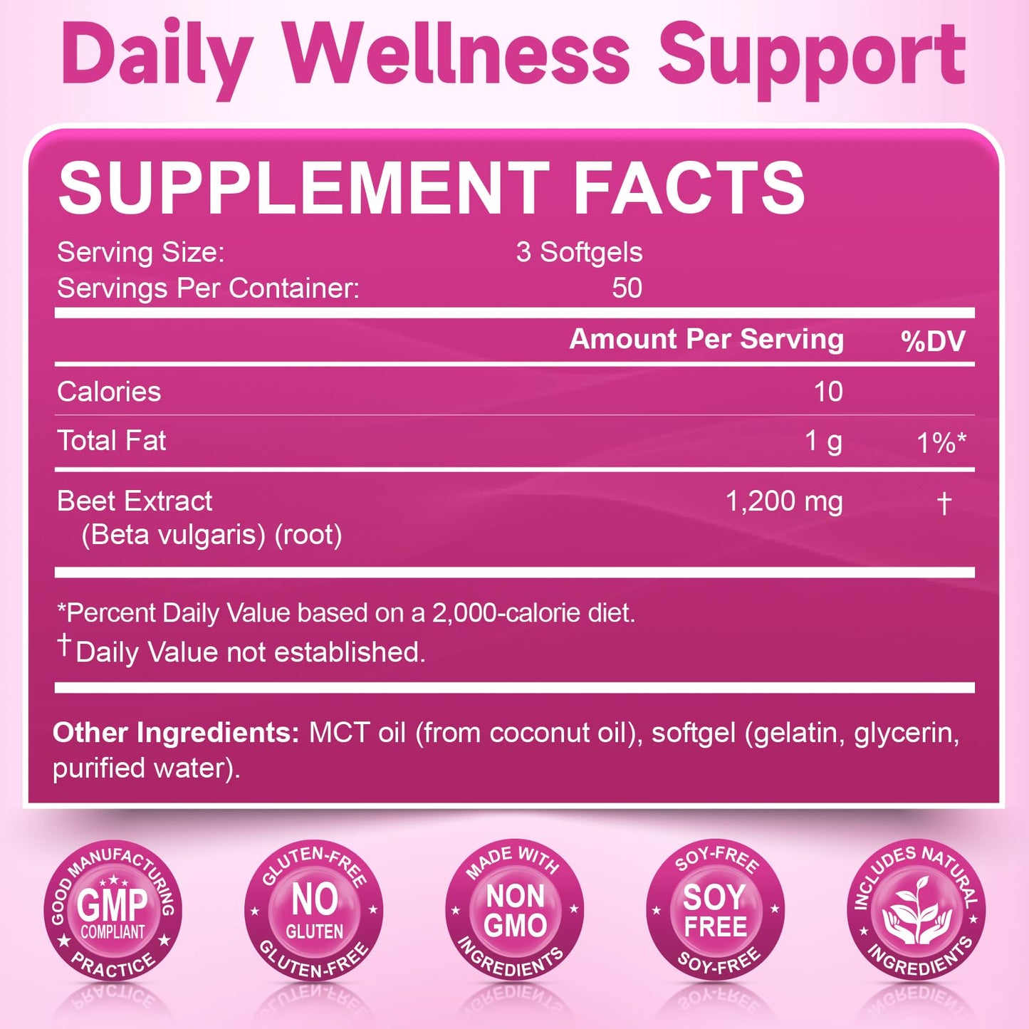 Nature's live Beet Root Supplement with MCT Oil Softgel 150 Count