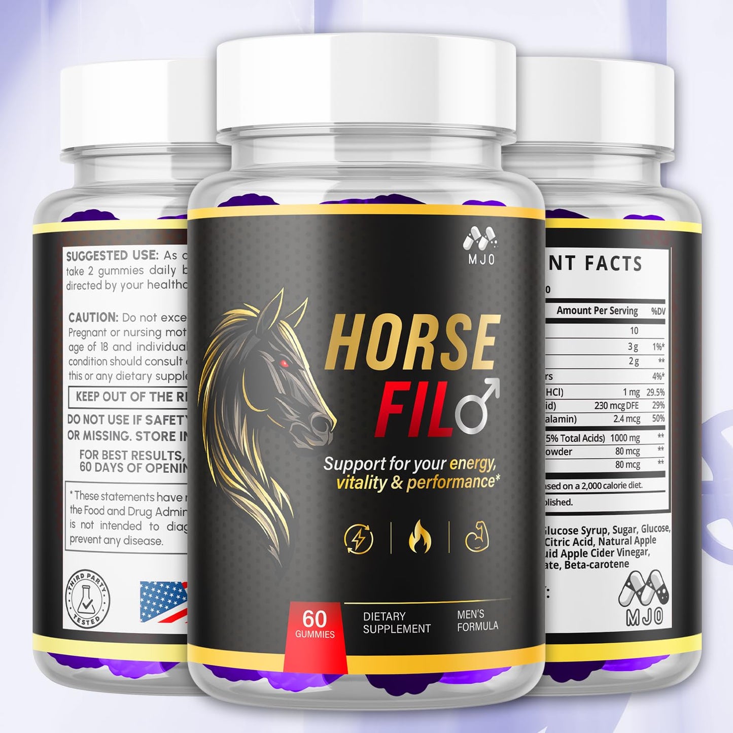 MJO Horse Fil Gummies Official Advanced Formula Supplement, 60 Gummies