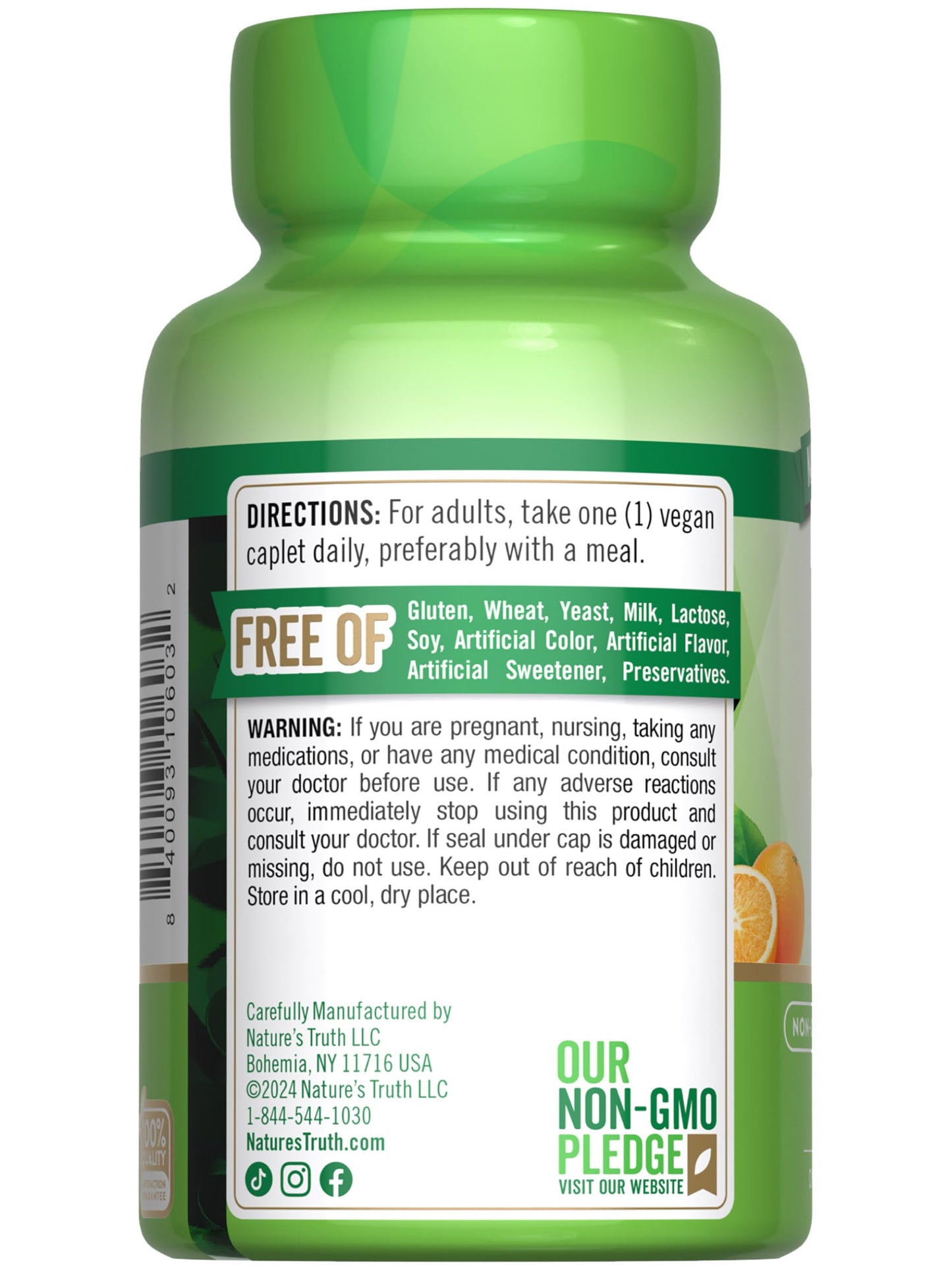 Nature's Truth Vitamin C 1000 mg with Rose Hips Caplets 100 Count