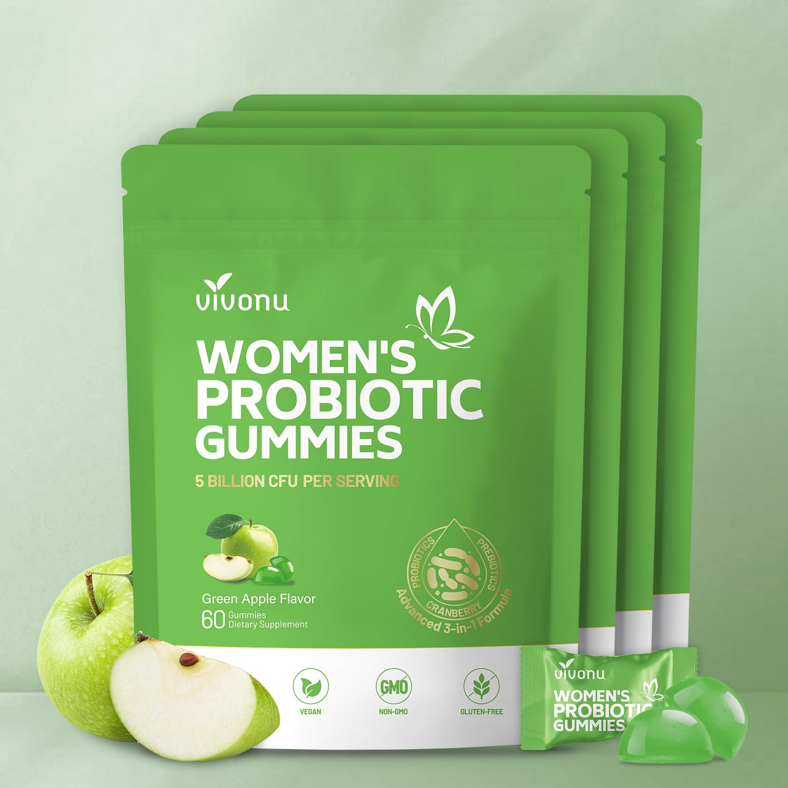 VivoNu Viginal Probiotic for Women Gummies, 240 Count