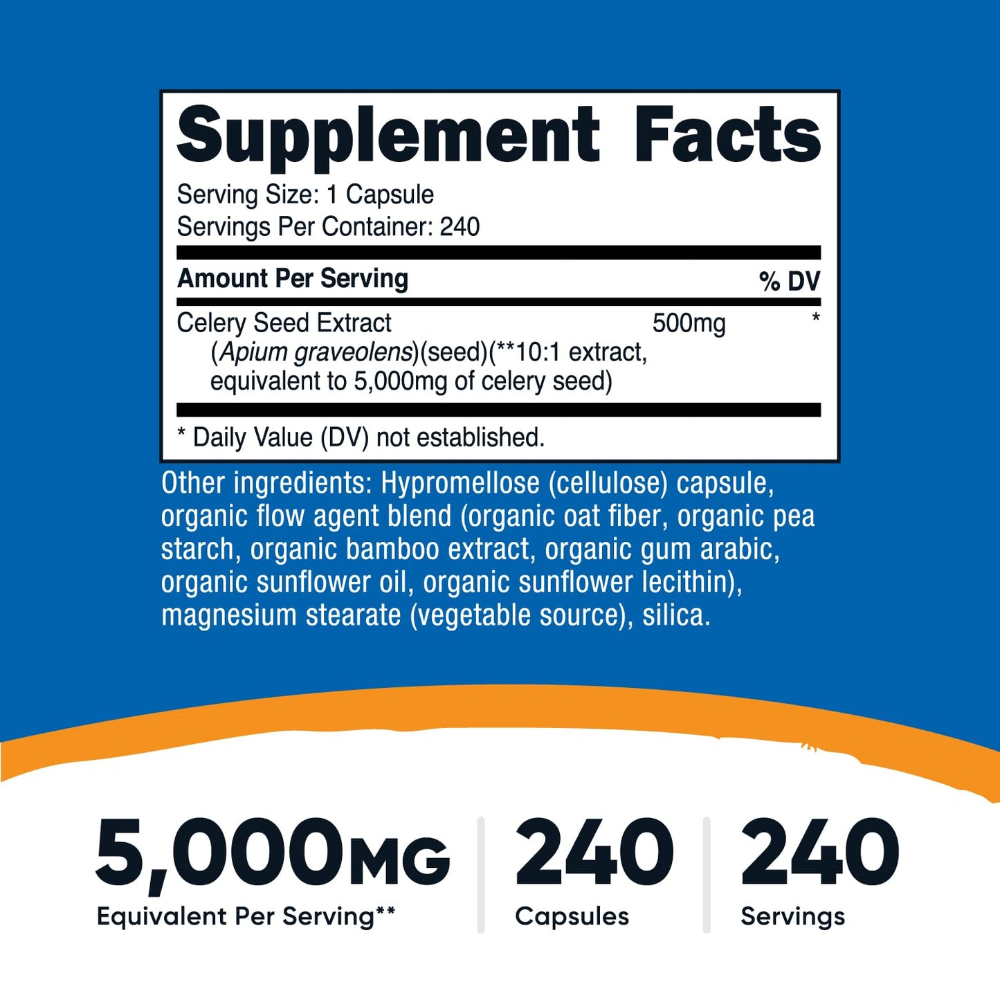 Nutricost Celery Seed Extract 240 Capsules