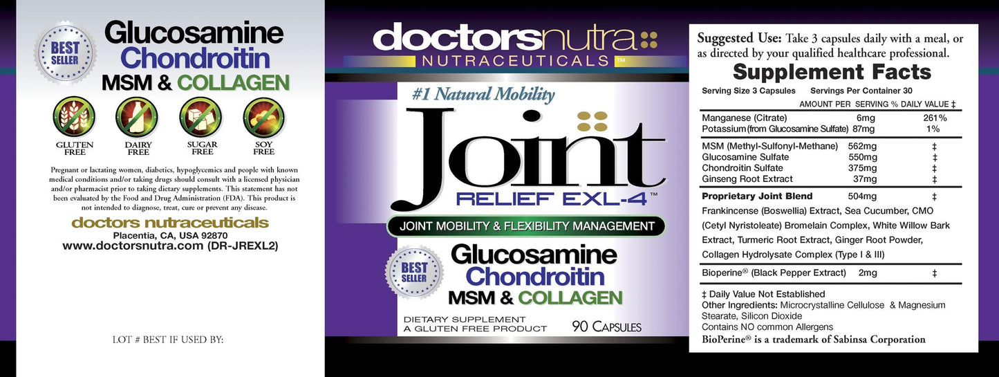 Doctors Nutra Nutraceuticals Joint Support Supplement Capsules 90 Count