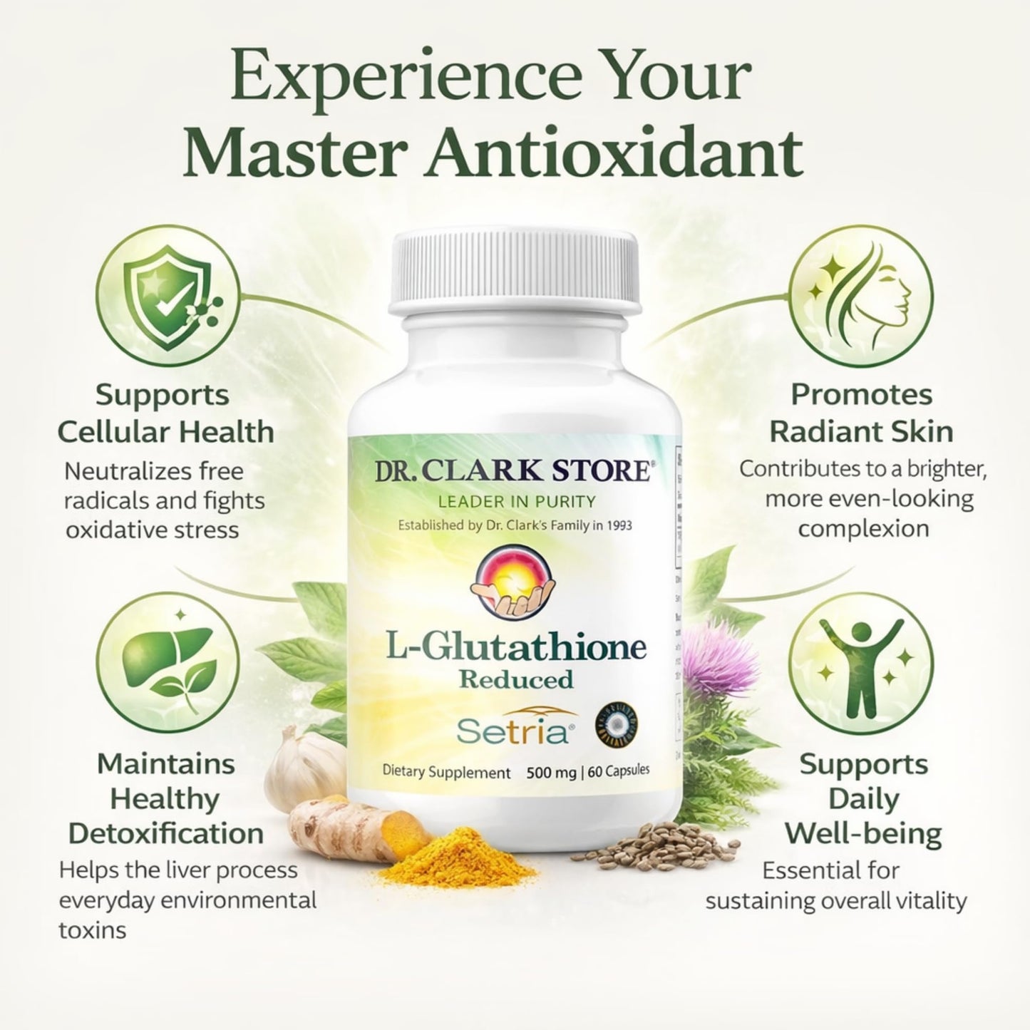 Dr Clark Store Liposomal Glutathione Supplement Capsules, 60 Count