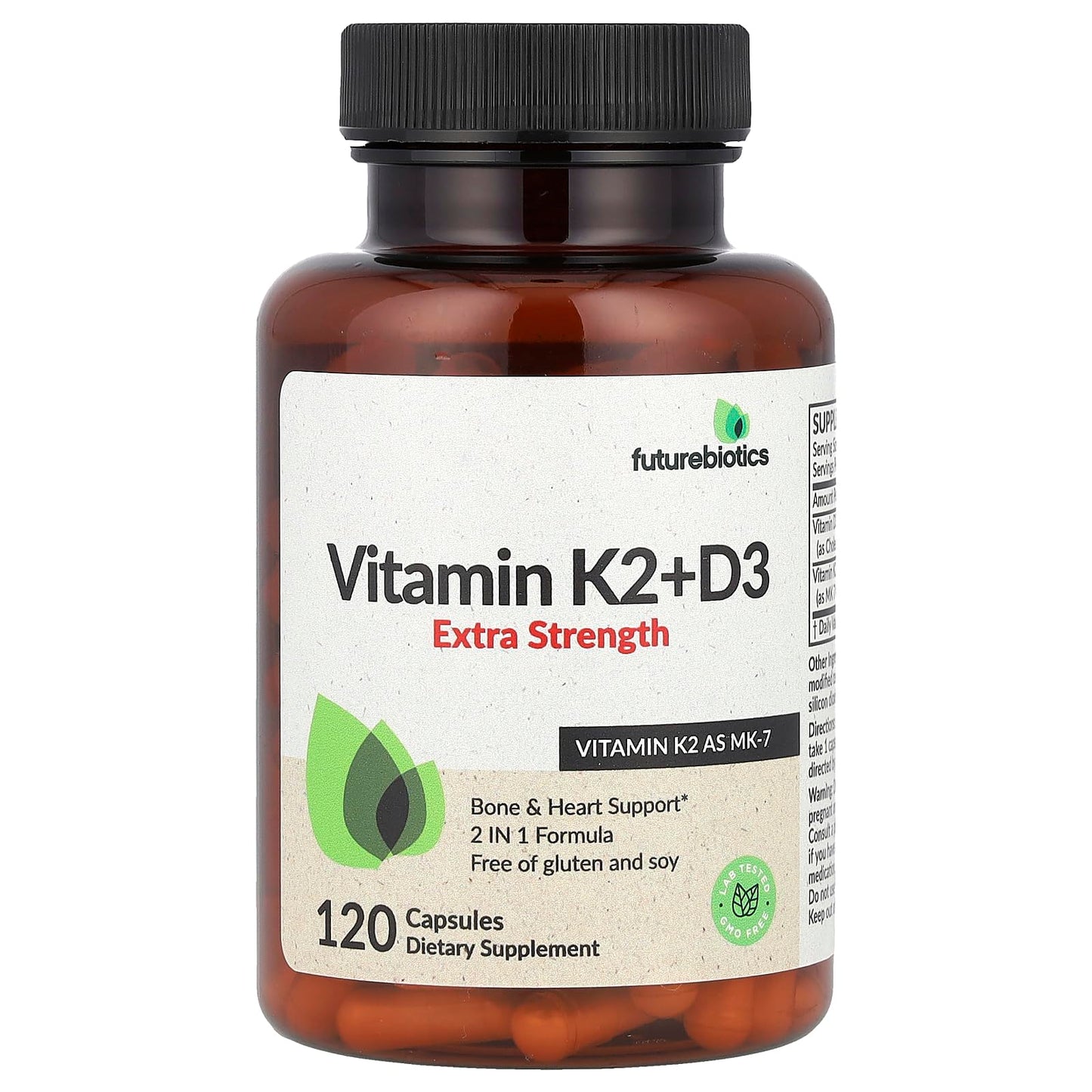 Futurebiotics Vitamin K2 + D3 Extra Strength Capsules, 120 Capsules