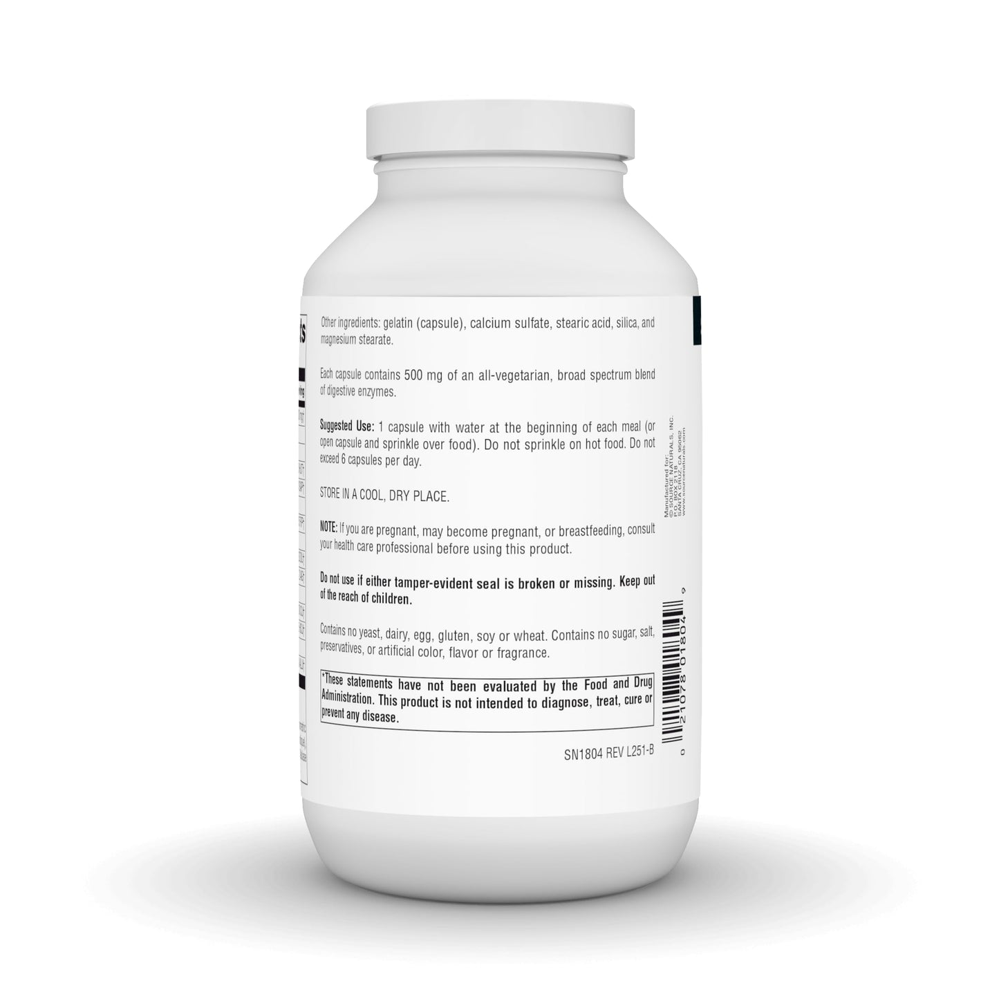 Source Naturals Daily Essential Enzymes 500 mg Digestive Aid Capsules, 360 Capsules