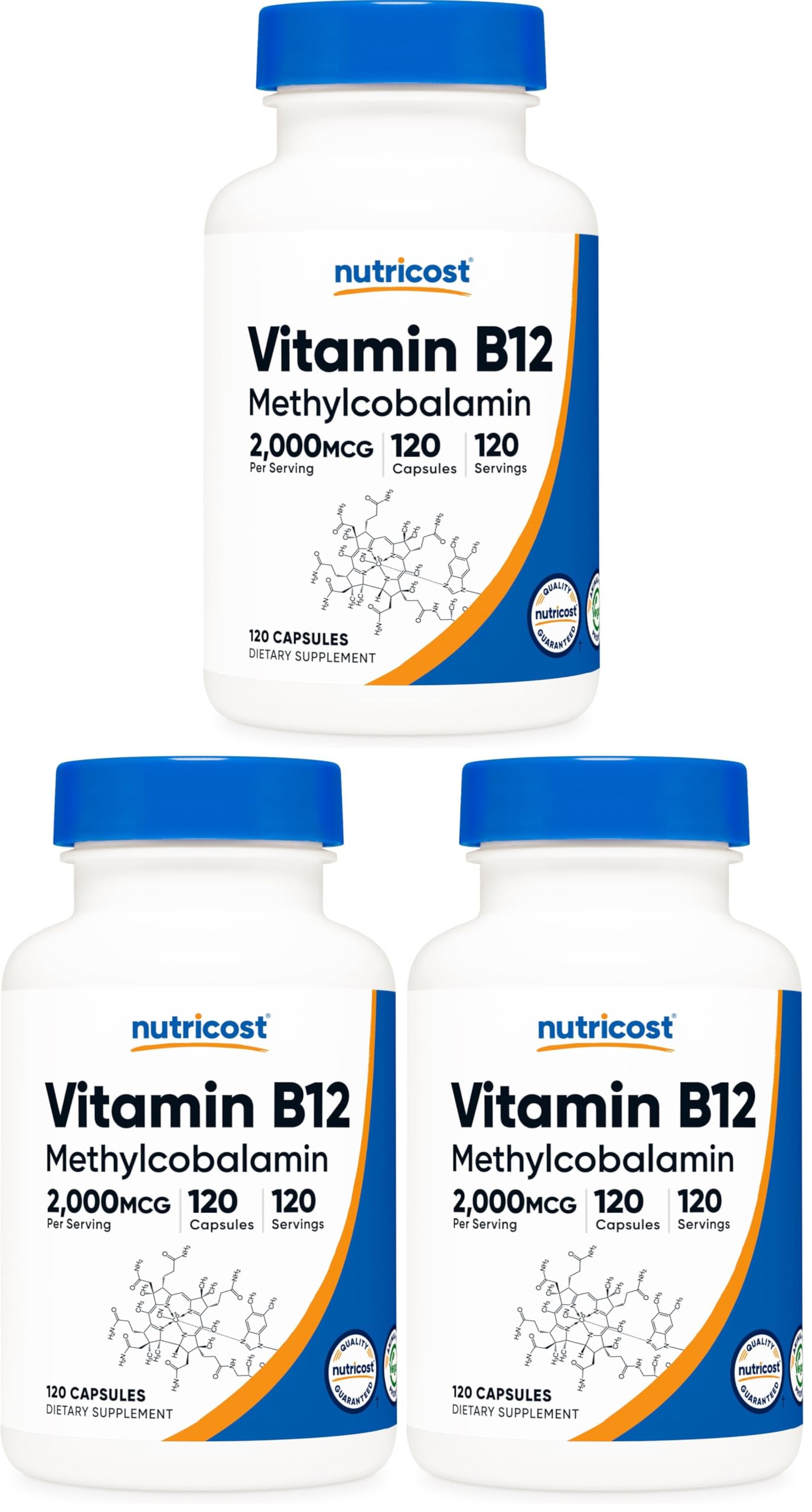 Nutricost Vitamin B12 (Methylcobalamin) 2000mcg Capsules 360