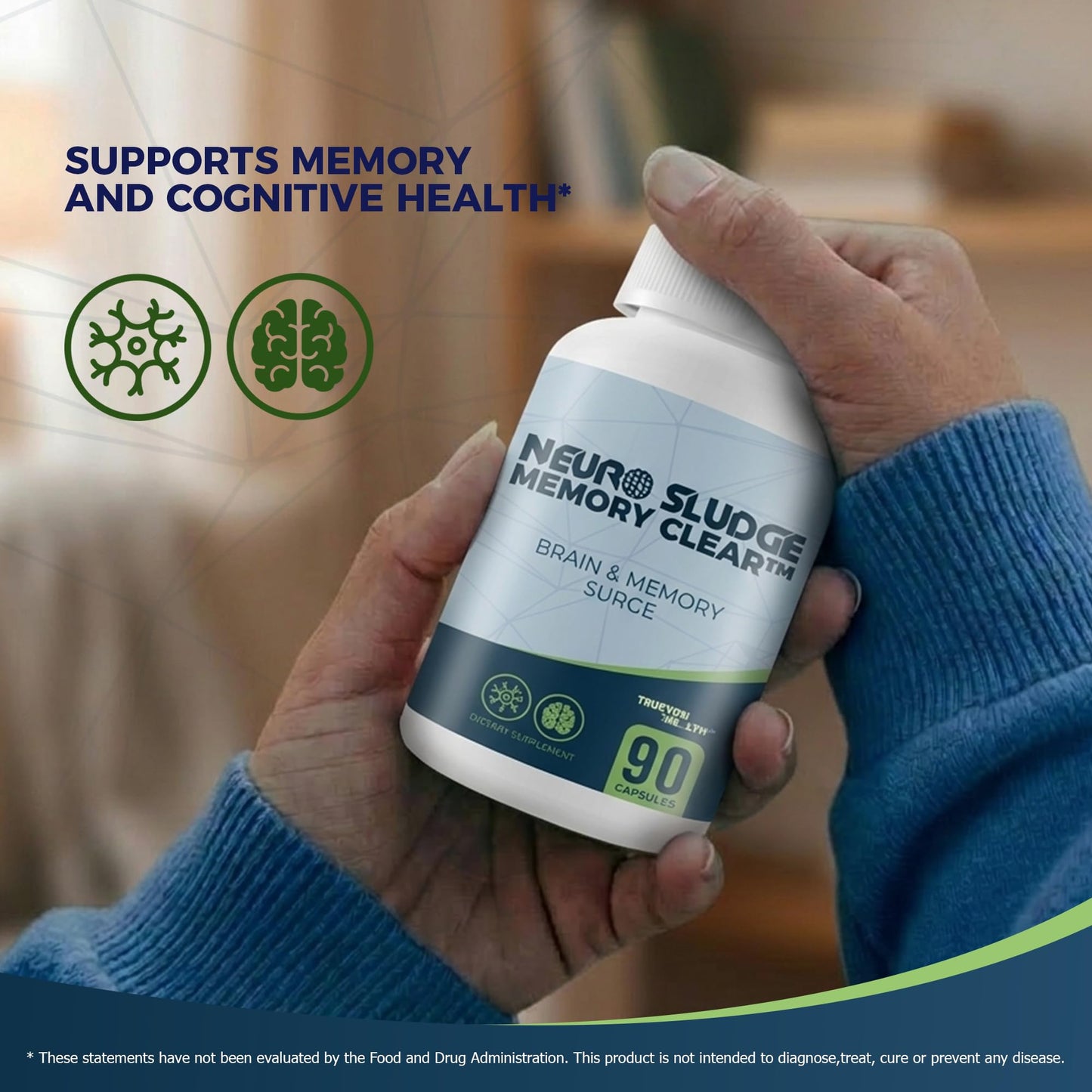 True You Health Neuro Sludge Memory Clear Capsules, 90 Count