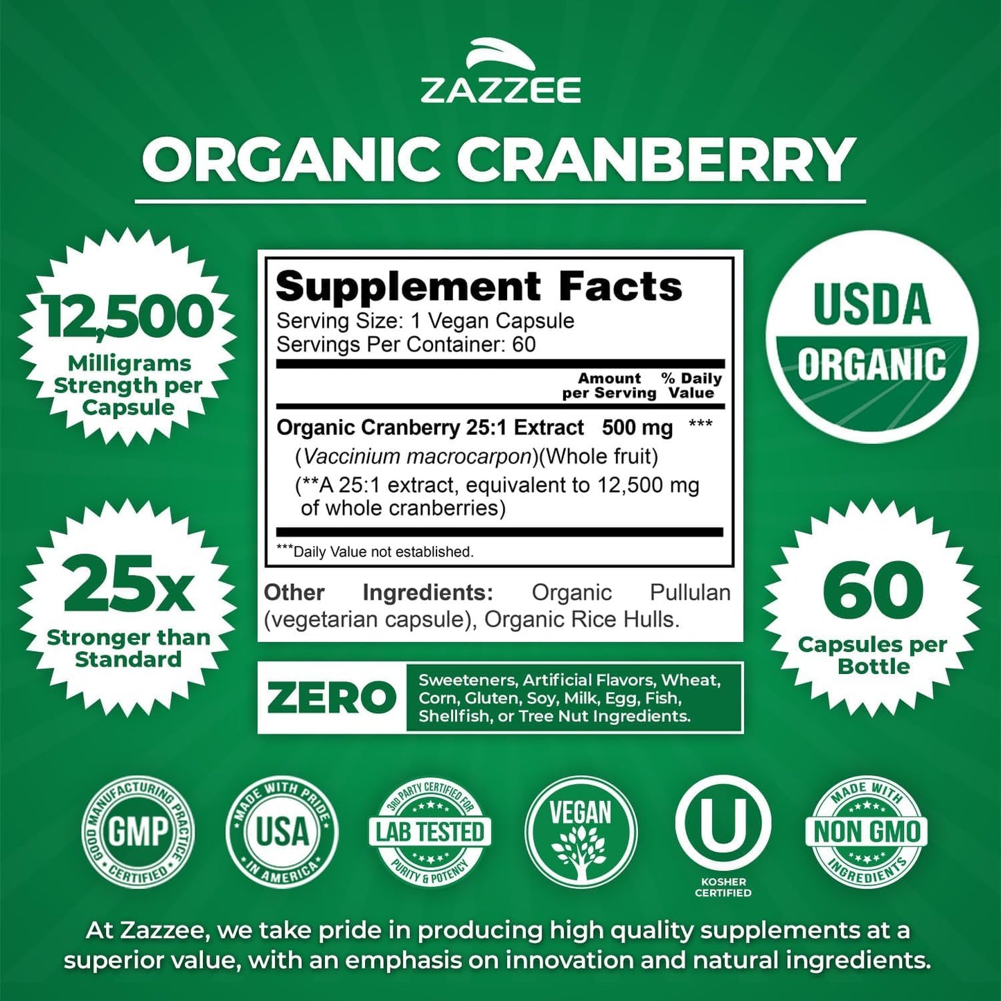 Zazzee Urinary Tract Cleanse Bundle Cranberry D Mannose Capsules