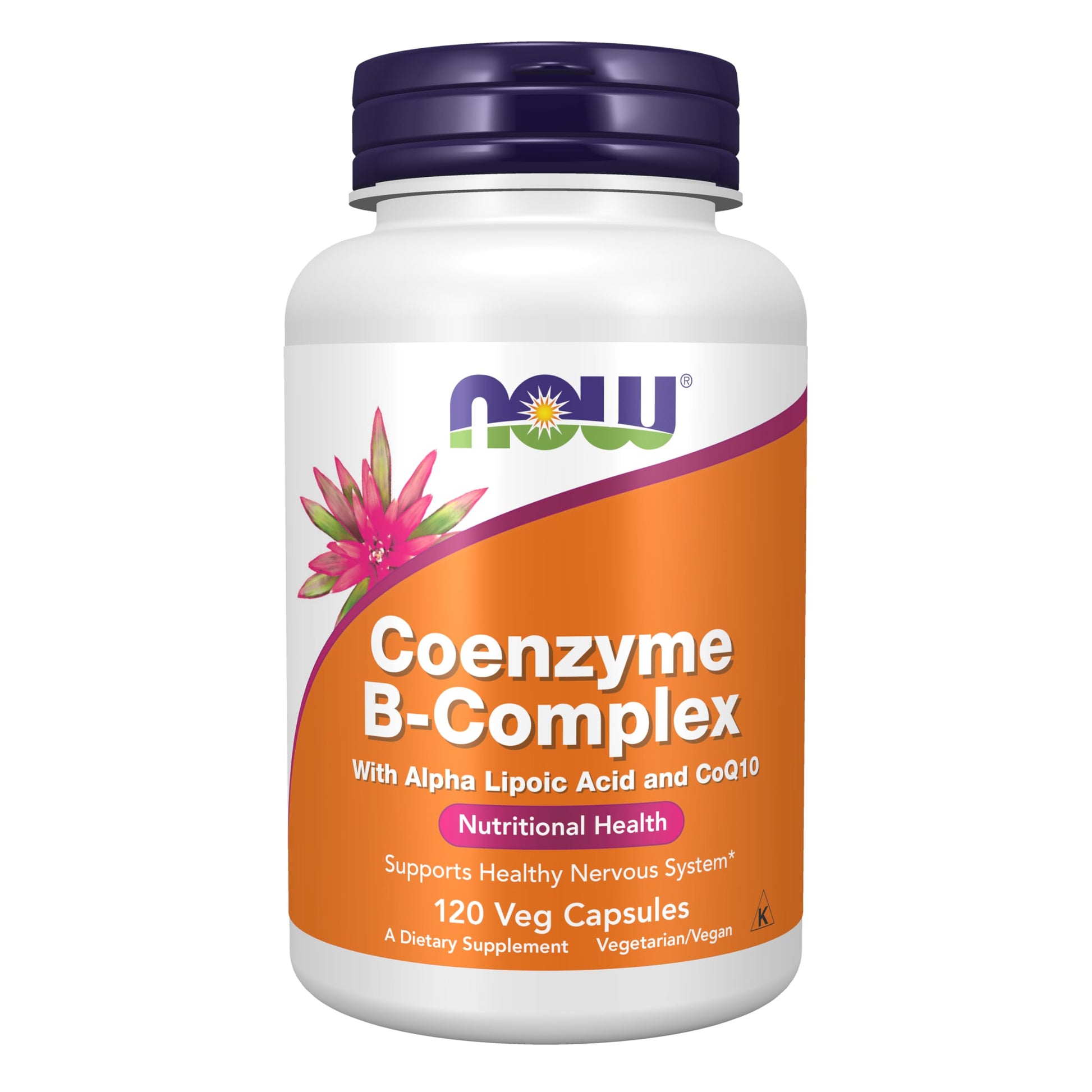 NOW Foods Co-Enzyme B Complex with Alpha-Lipoic Acid and CoQ10, Capsule, 120 Count