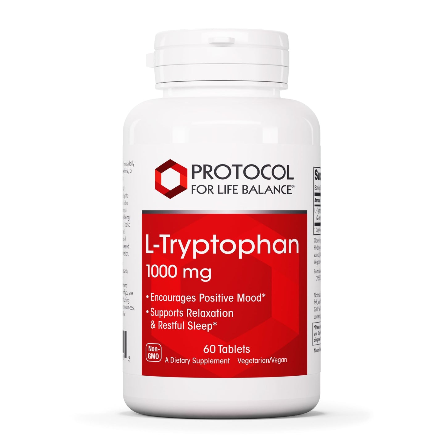 PROTOCOL FOR LIFE BALANCE L-Tryptophan 1000 mg Sleep Support, 60 Tablets